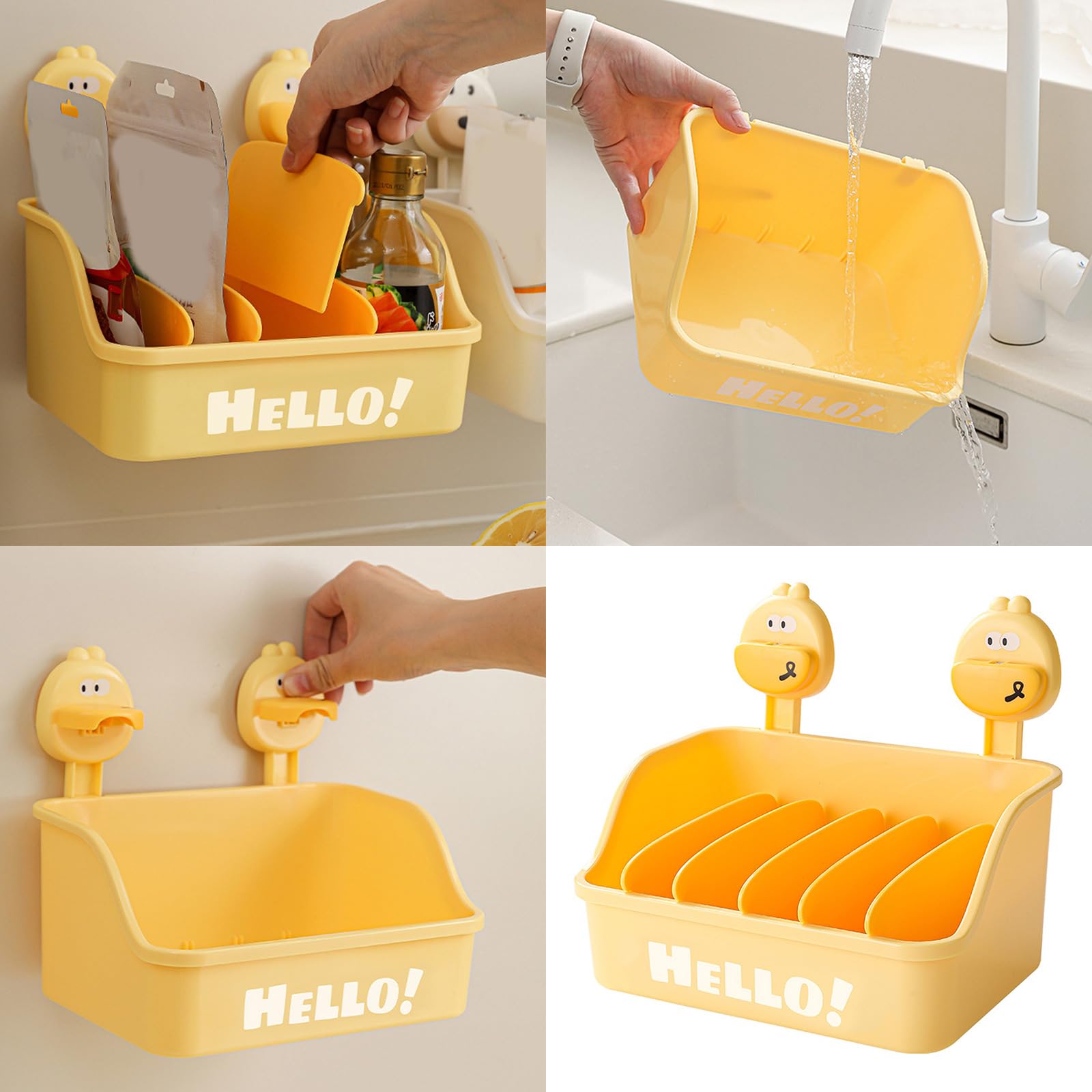 Montesy Wall-Mounted Multifunctional Condiment Storage Rack Bathroom Organiser Space Saving Seasoning Bottle Shelf