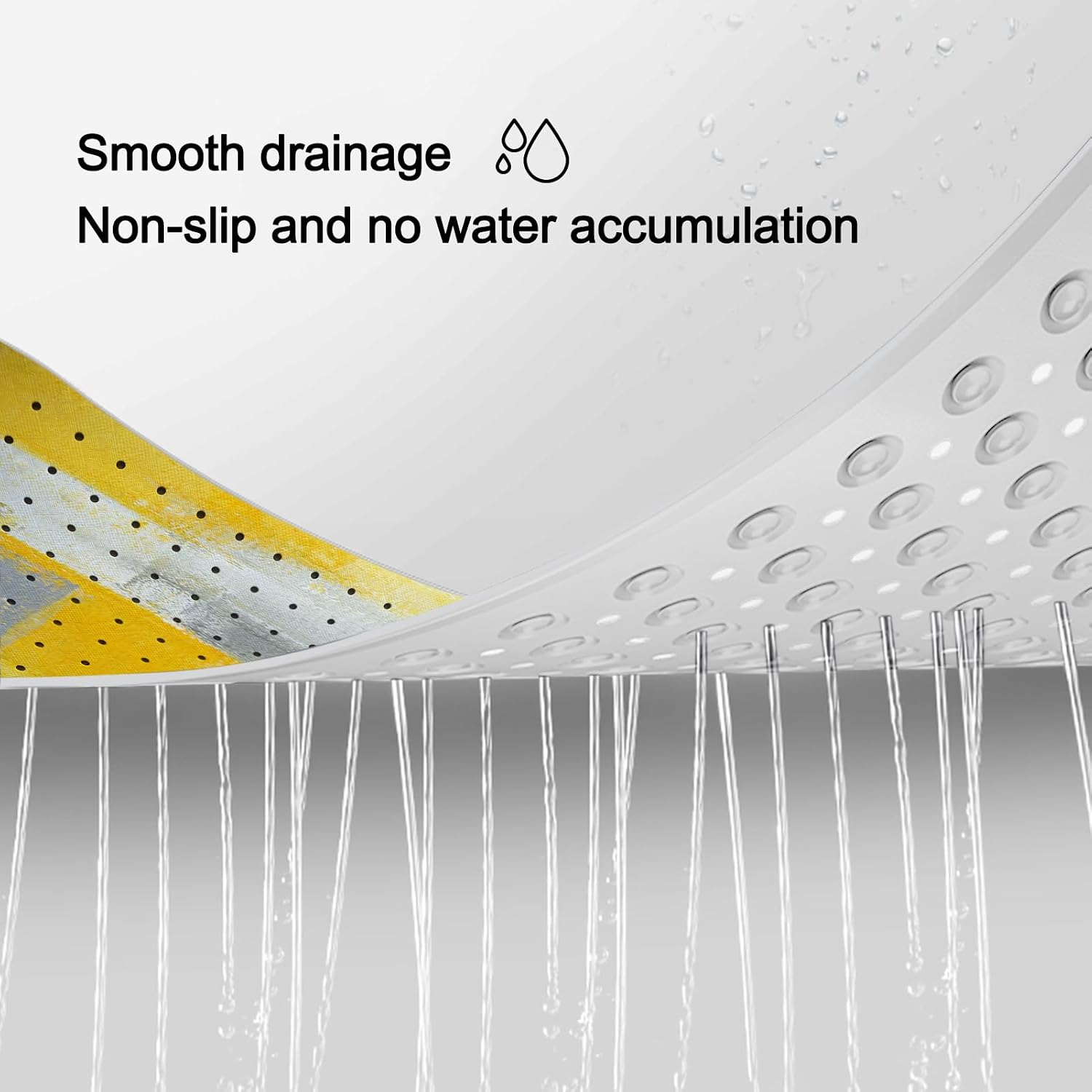 LNOND Yellow Bathtub Mat Non Slip, 40 X 16 Inch Tub Mat for Bathroom, Abstract Art Bath Tub Shower Mat with Drain Holes and Suction Cups
