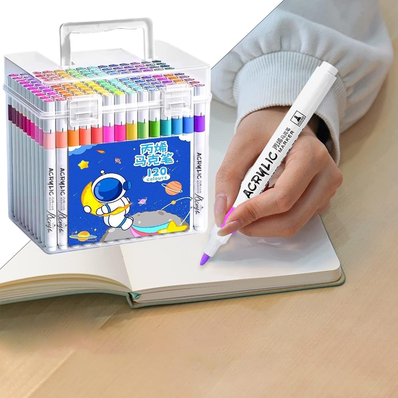 Markery Akrylowe Flamastry Do Kaligrafii Ręcznej | 120 Kolorów Szybkoschnące Mazaki Do Szkicowania I Kolorowania Dla Dzieci I Dorosłych Rękodzieło Scrapbooking Do Szkoły I