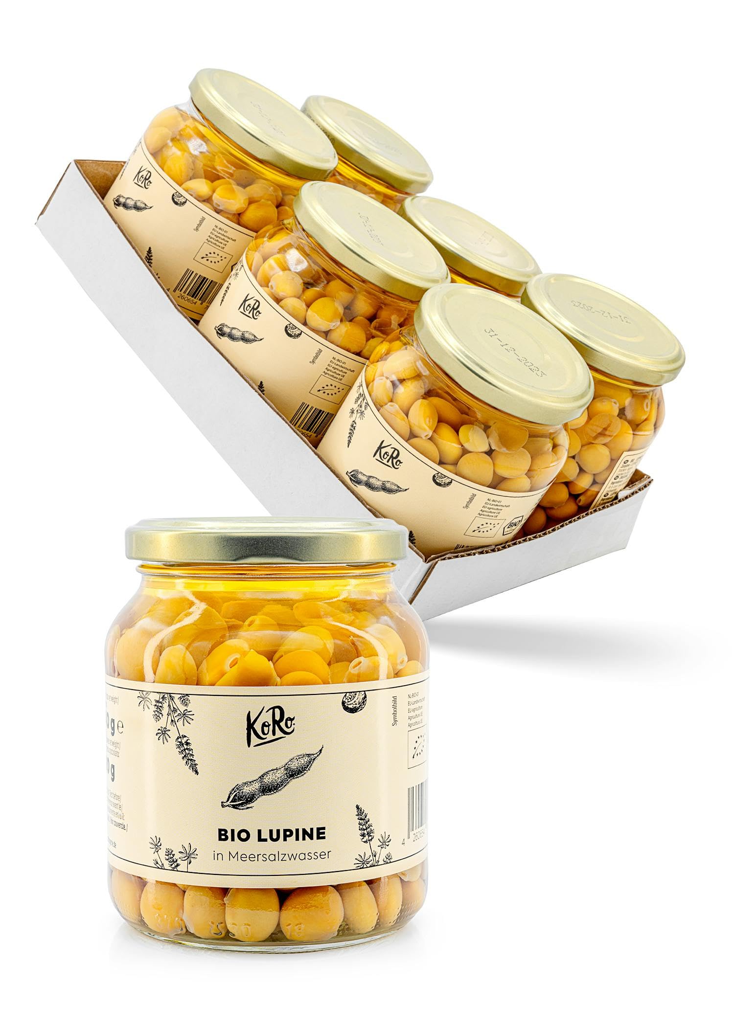 KoRo - Graines de lupin en saumure bio 6 x 190 g