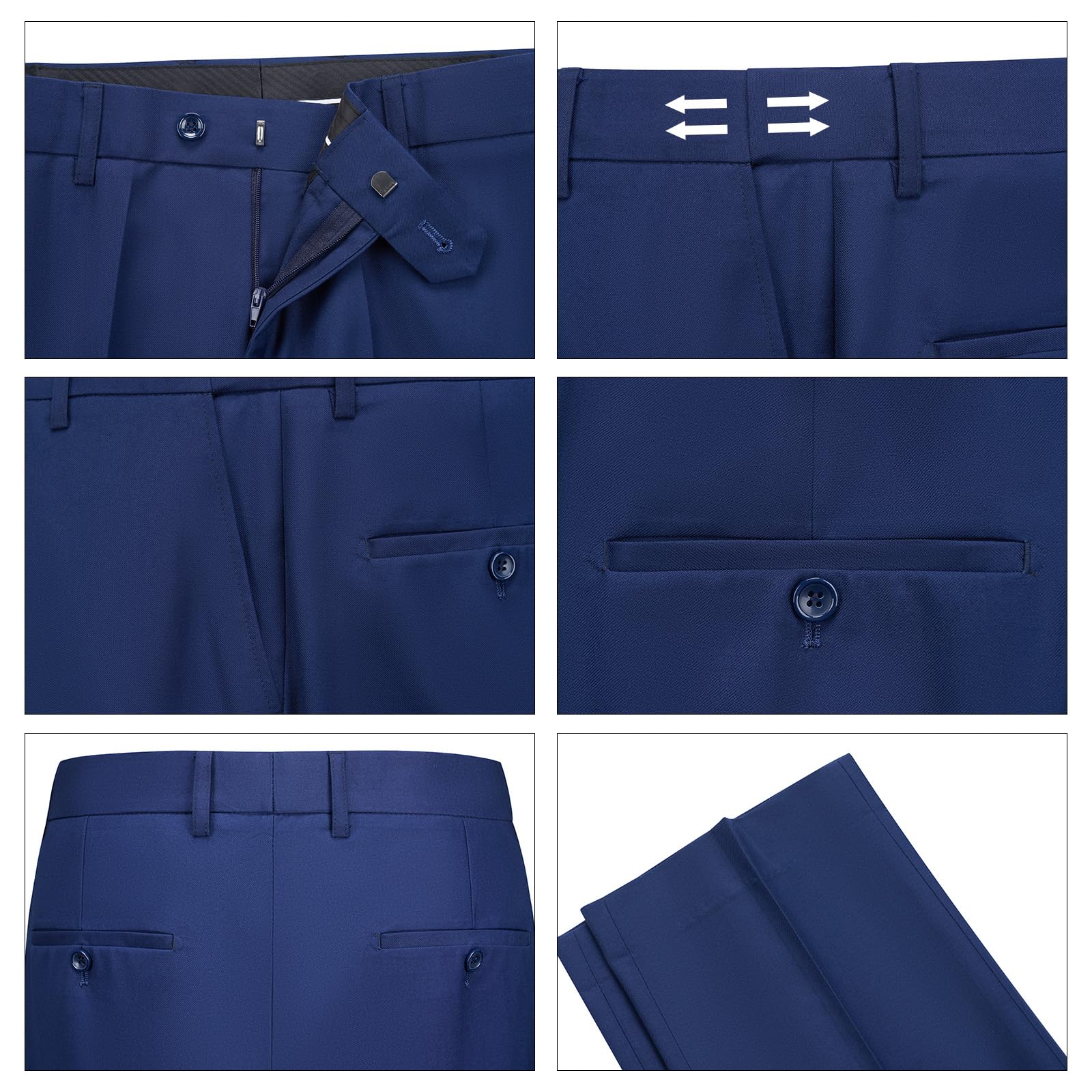Traje de Hombre de 2 Piezas Slim Fit Traje Ajustado Traje de Boda de Negocios con Un Botón