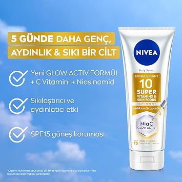NIVEA Super10 Serum Effective Body Lotion SPF15 170 ml, Brightening, Firming, Moisturizing, Vitamin C, Niacinamide