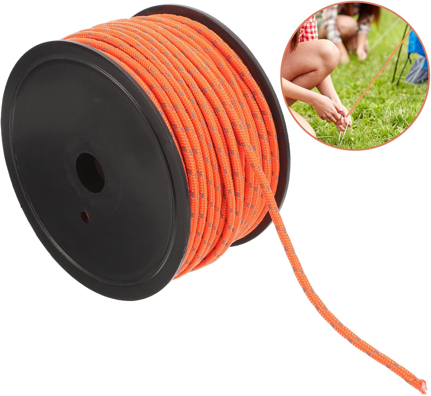 Luxshiny Reflective Camping Tent Rope Windproof Canopy Cord for Tarp Tie Down Outdoor Hiking Backpacking Supplies