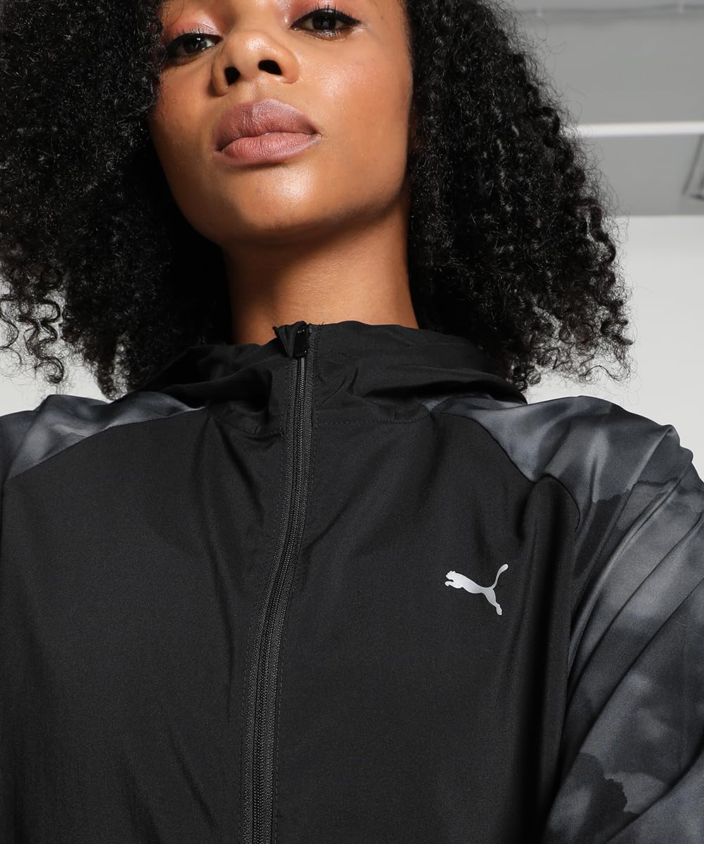 PUMA Favourite Velocity tkana kurtka do biegania z nadrukiem, Puma Czarny-aop, XS