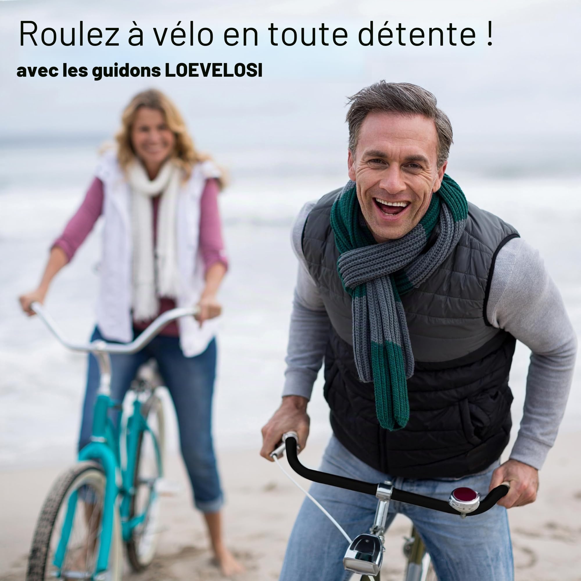 LOEVELOSI Guidon de vélo classique hollandais - Design vintage en aluminium - Noir - Pour vélo de course rétro