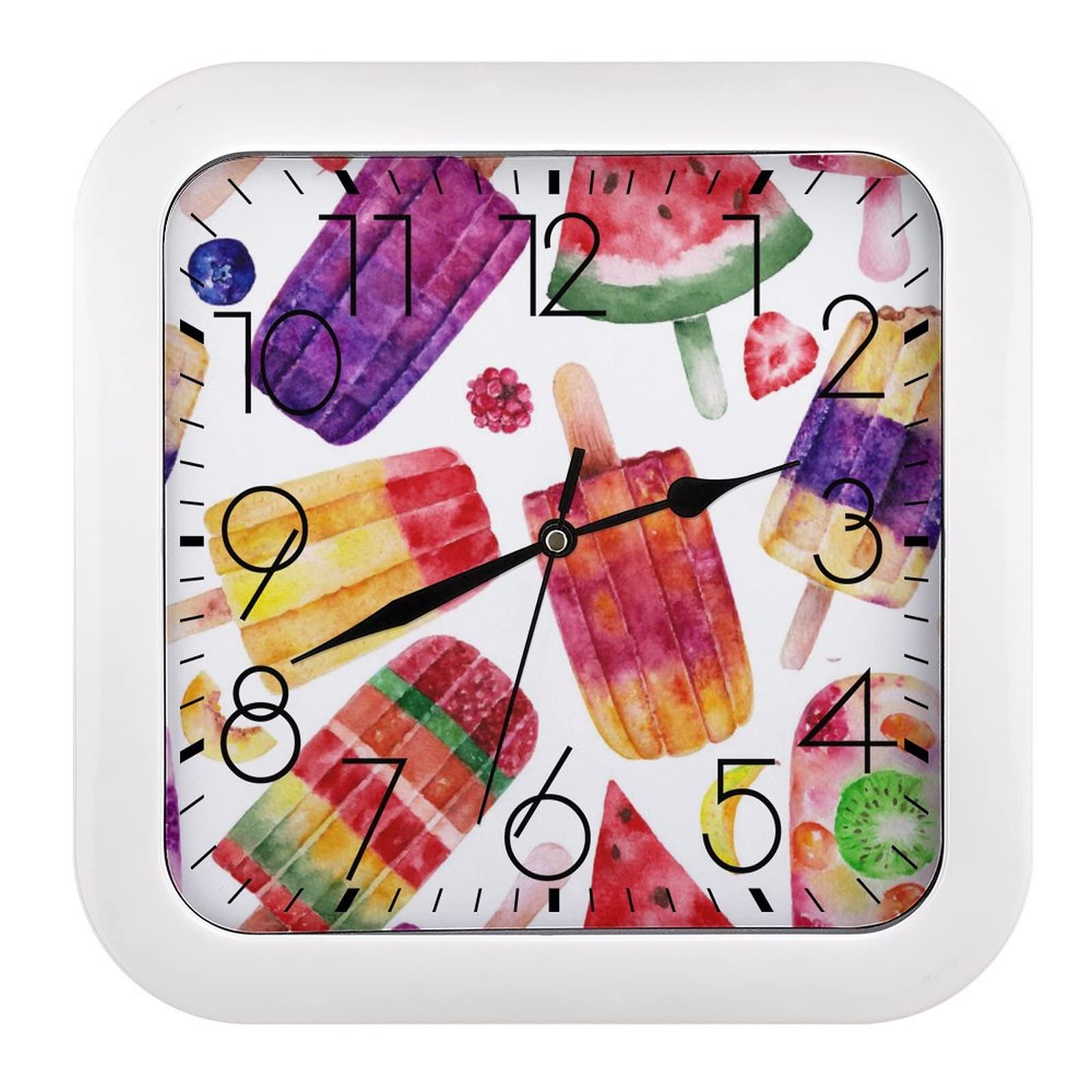 Horloge murale decorative carrée au design épuré 26x26cm