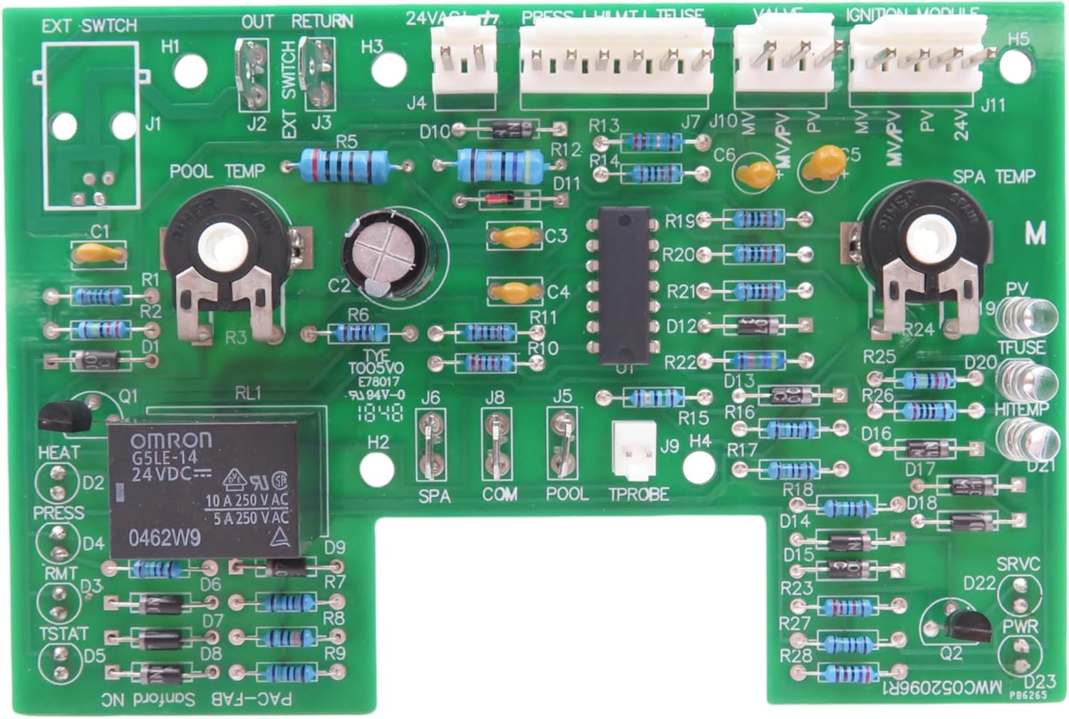 DDORUU 470179 Electronic Thermostat Circuit Board with control panel overlay