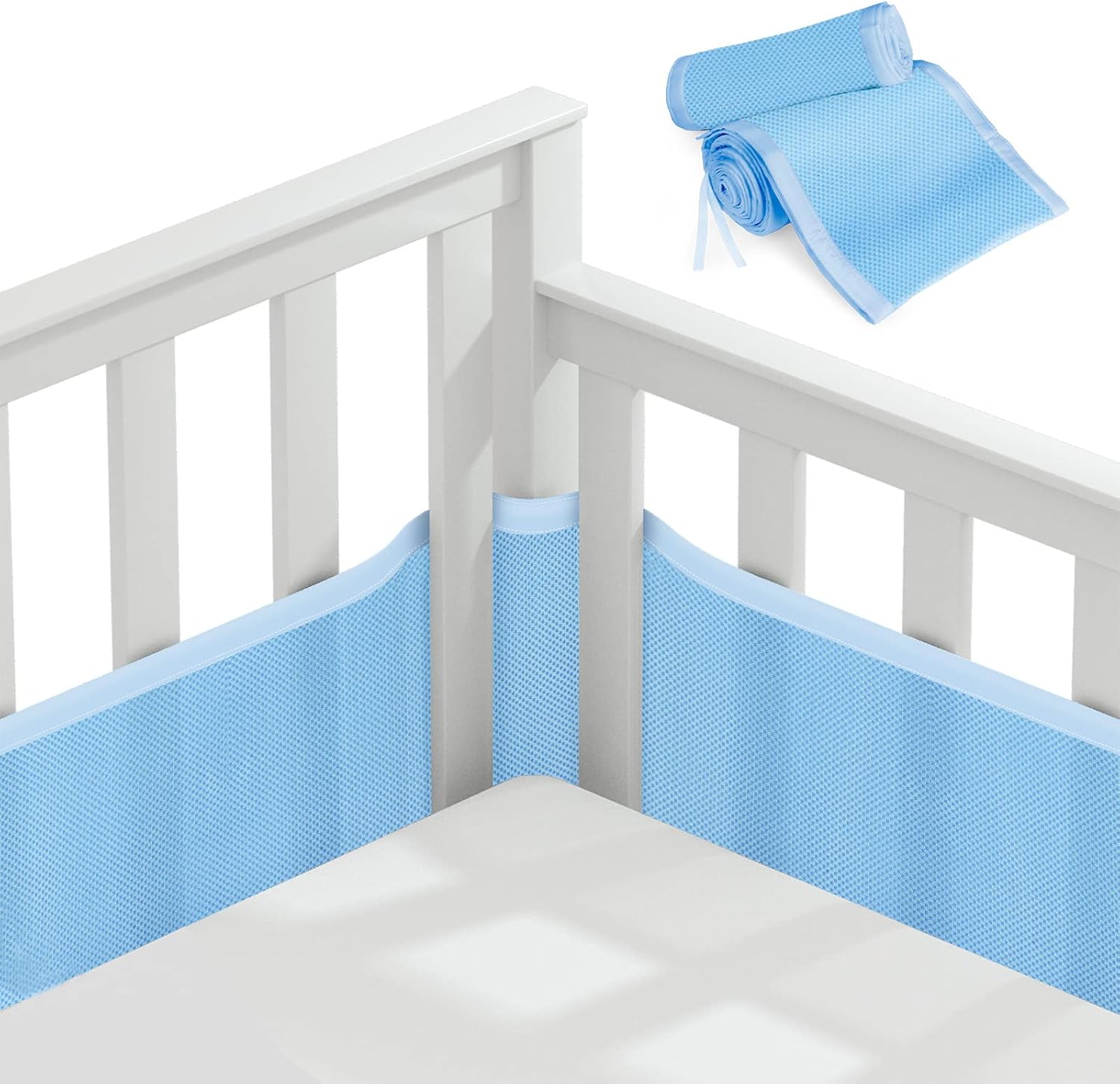 Vicloon Cot Bumper, 2Pcs Breathable Mesh Cot Liner, Crib Rail Cover