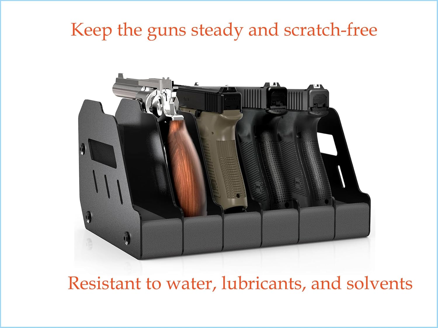 Handgun Pistol Rack Soft Foam Holder for Gun Cabinet Storage Safe Stand Accessories Organizer with Gun Slots