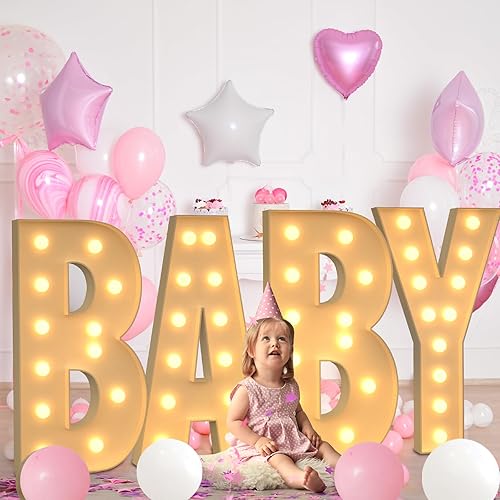 Miniatura 25 de Números iluminados grandes de 4 pies, números de marquesina 2 para decoraciones de cumpleaños de 21 para niños y niñas, números gigantes iluminados