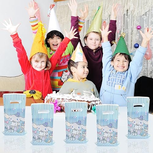 Miniatura 4 de ADRICH 30 bolsas de regalo para fiesta de cumpleaños con temática de cinamoroll, suministros de fiesta, doble cara con diferentes estampados