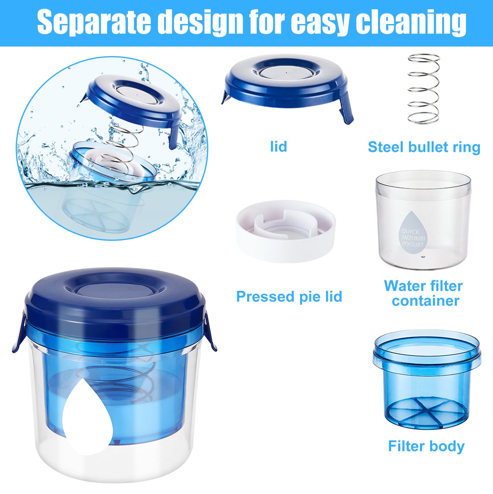 Colino Per Yogurt Greco Riutilizzabile WANDGU - Con Coperchio, Maglia Fine, Per Succhi E Tè - Foto 8