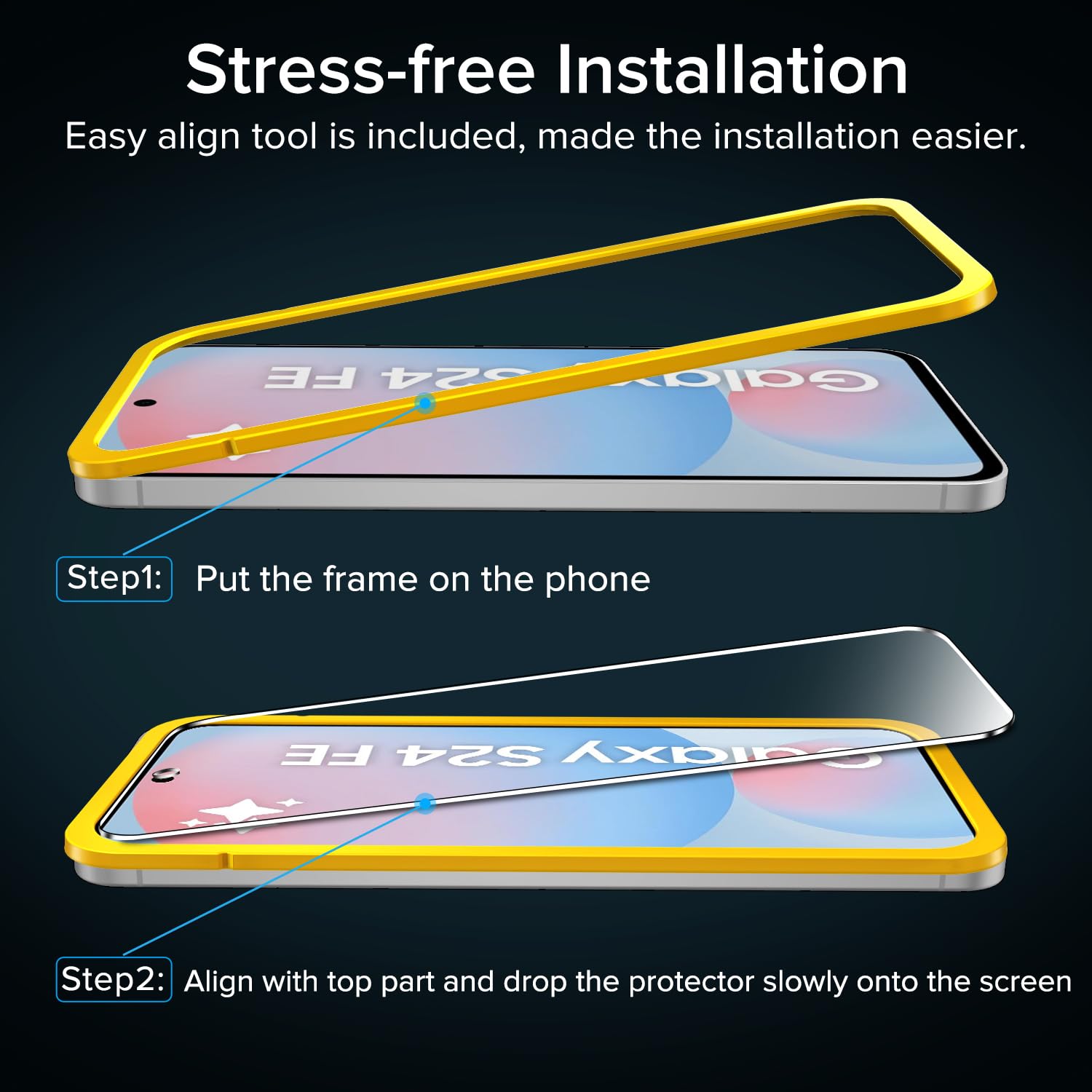 iVoler 3 Pezzi Pellicola Vetro Temperato per Samsung Galaxy S24 FE 5G (Non compatibile con Samsung Galaxy S24 5G) Con Strumenti di Installazione, Durezza 9H, HD Chiaro, Anti Graffio, Senza Bolle