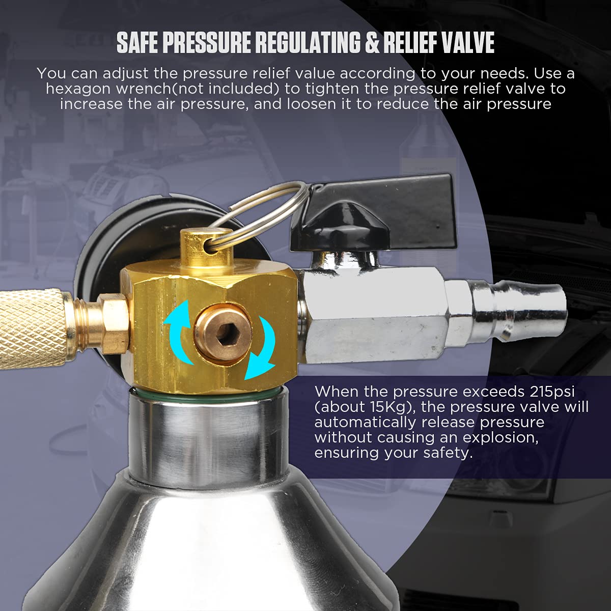 AC Flush Kit Safe Pressure Regulating&Relief Valve AC Cleaner Realtime