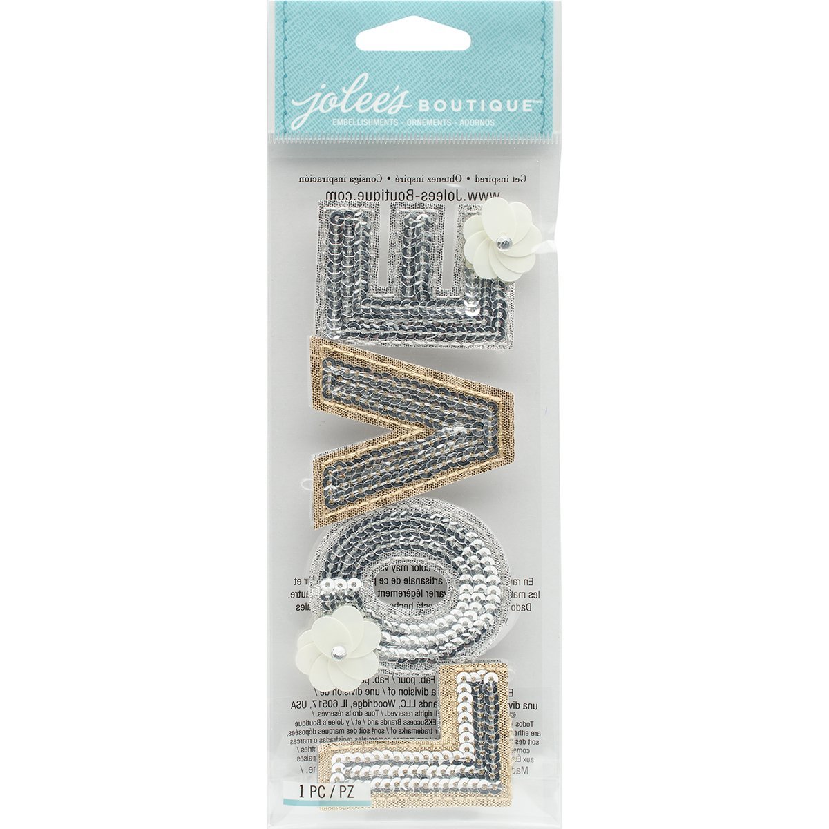 Jolees Boutique Title Waves Dimensional Stickers-Love, Other, Multicoloured, 0.38x7.62x22.86 cm