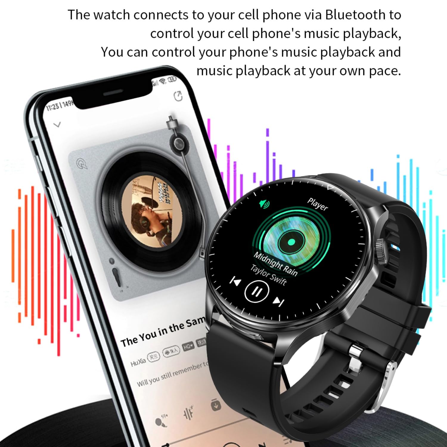 AIEK Smartwatch Uomo Donna, Cuffie Bluetooth, Orologio Intelligente Fitness con 1.43'' AMOLED, Fitness Tracker 100+ Sportive per Fascia Cardio SpO2 Sonno,Ciclo Mestruale per Android iOS (Argento)