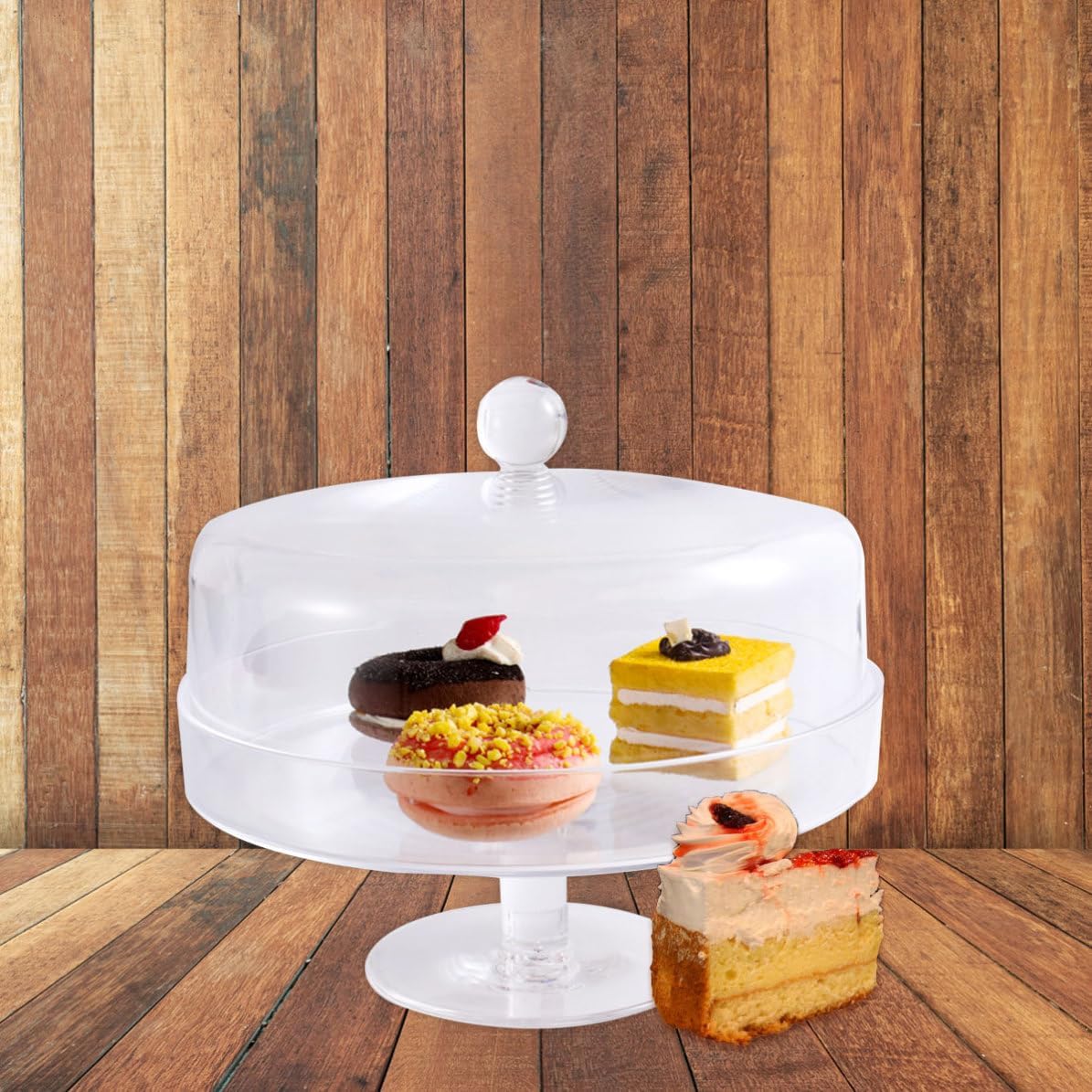 COLLBATH Arched Acrylic Food Cover for Cake and Salad, Easy to Use Protective Dust Cover, Keeps Food Fresh for Indoor and Backyard Kitchen Use