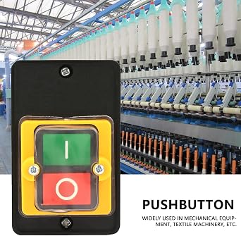 2Pcs Push Button Switch Motor, 10A AC 220V/380V Motor on off Switch 3.1in Mounting Hole, on off Start Stop Switch with KAO-10KH for Drilling Machines, Grinders, Lathes