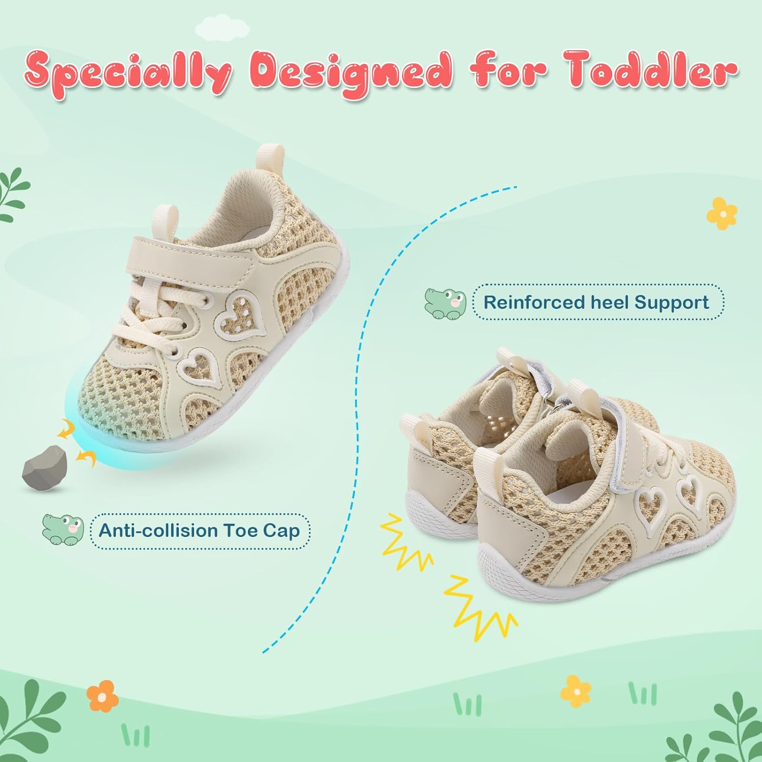JIASUQI Toddler Shoes for Baby Girls Sneakers Barefoot Walking Shoes Running Tennis Shoes - Image 6