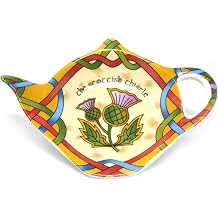 Royal Tara Scottish Tea Pot Shape Teabag Holder New Bone China with Scottland Thistle Width -5.90 inch