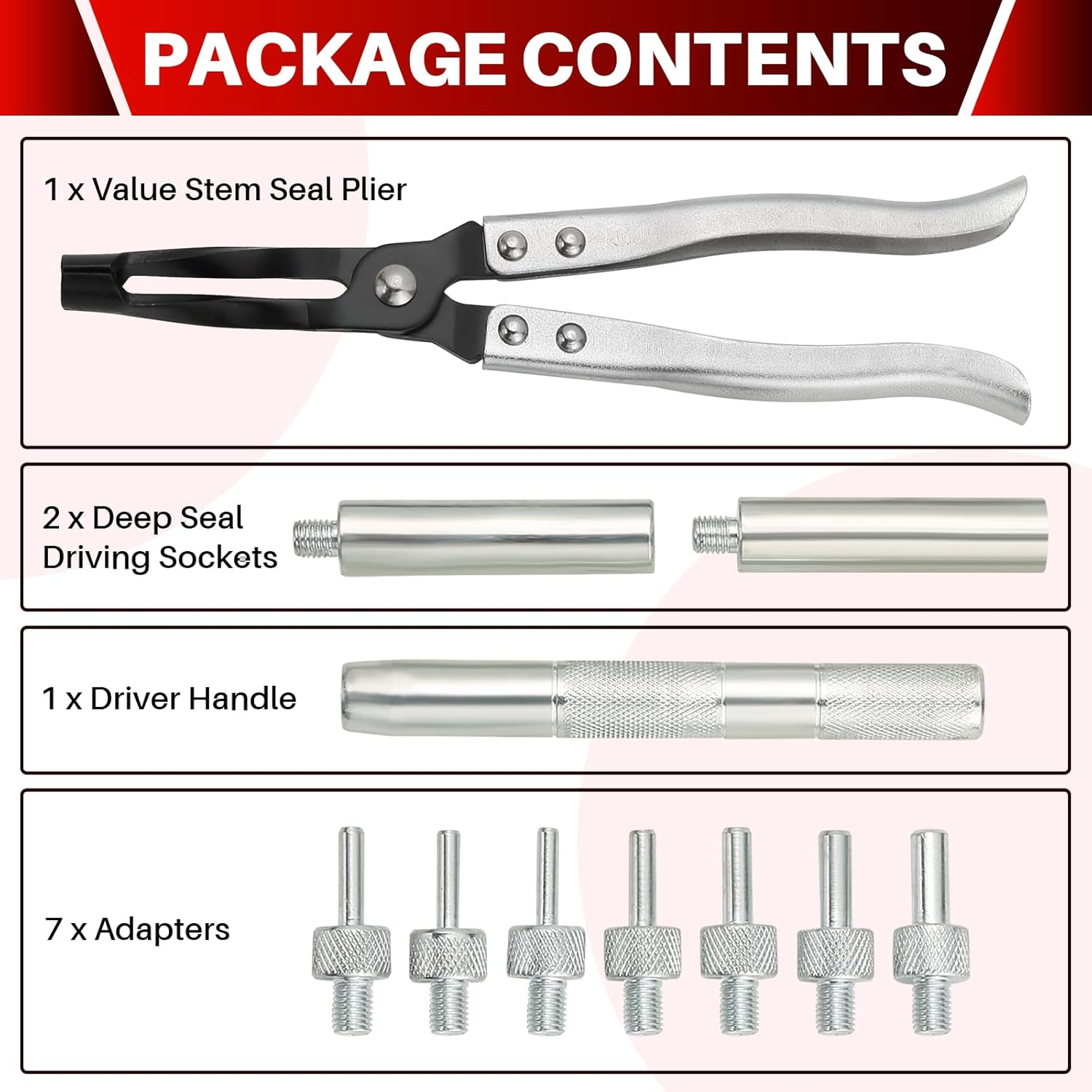 DASBET Valve Spring Compressor & Valve Lapper Set & Valve Stem Seal Remover and Installer Valve Stem Seal Removal Tool