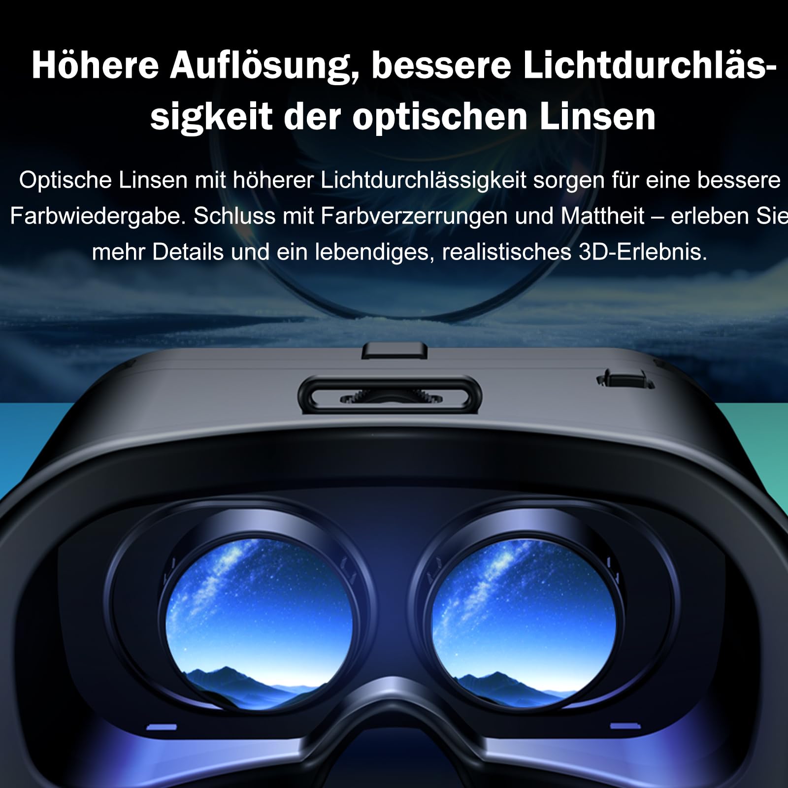 VR-Brille für Handy mit Controller, Einstellbare 3D-Brille Kompatibel mit 5-7 Zoll, Blaulichtfilter & HD-Linsen, Für Mobile Games & Filme