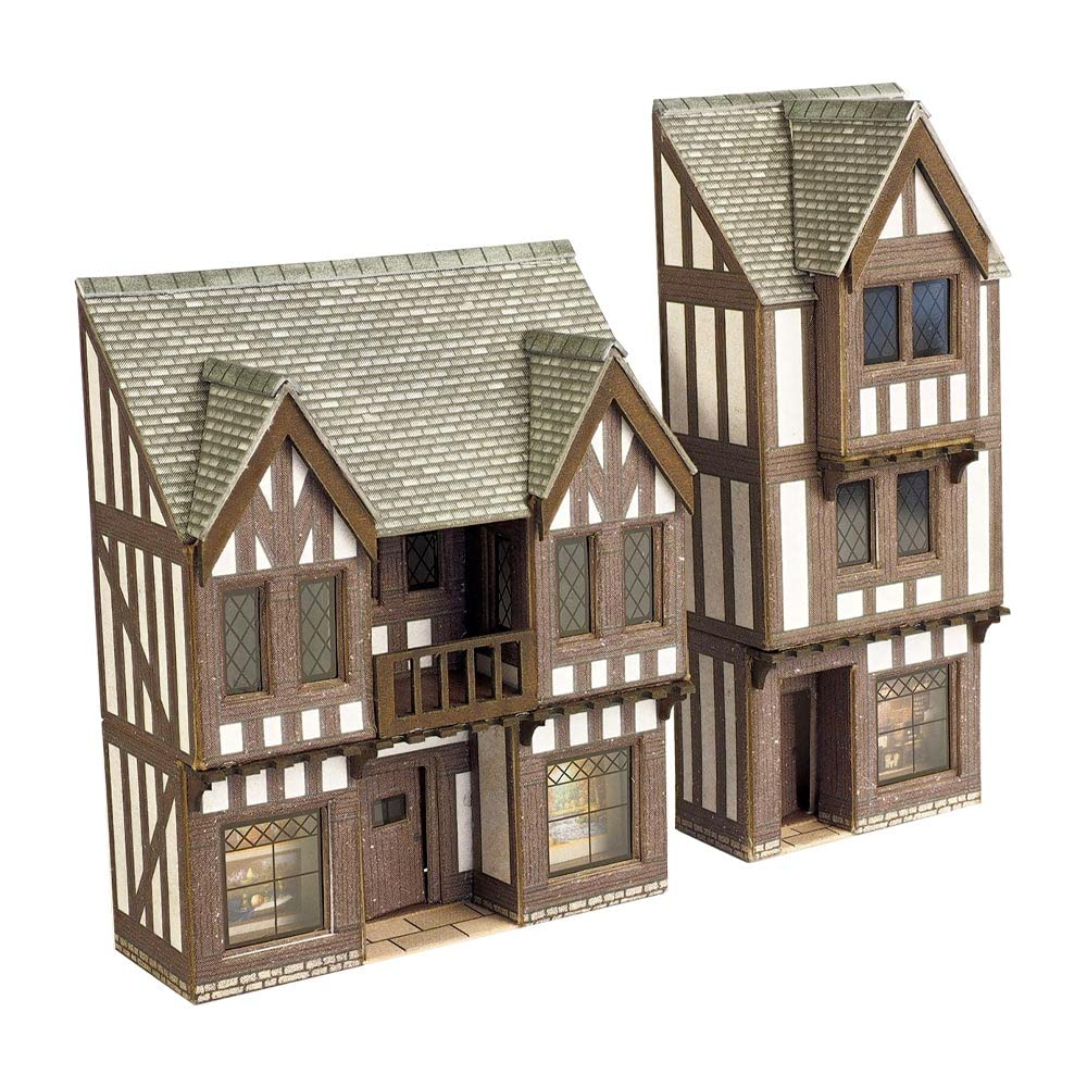 Metcalfe Models Low Relief Timber Framed Shops N Gauge Card Kit