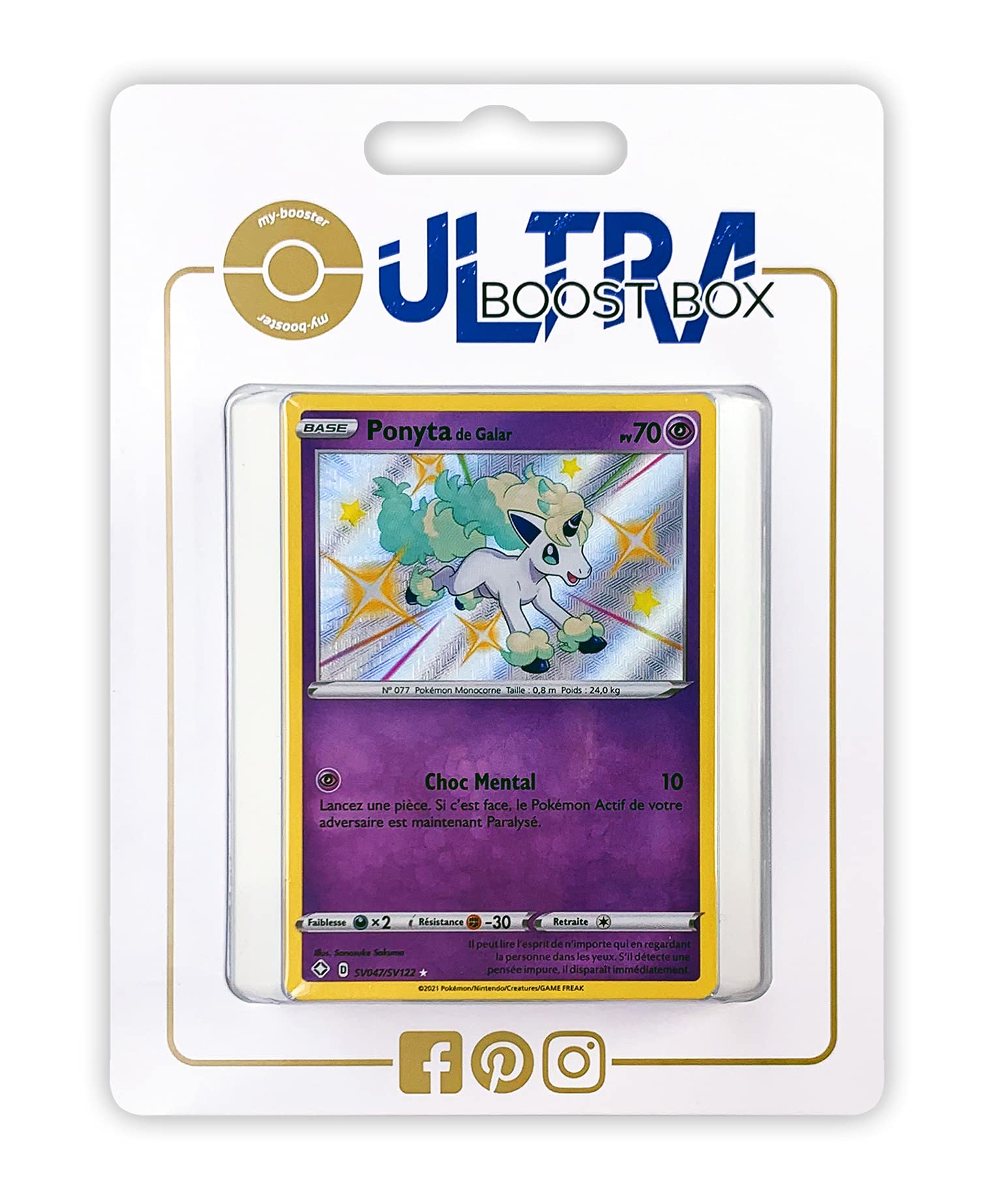 Ponyta de Galar SV047 Shiny Chromatic Ultraboost X Sword and Shield 4.5  Radiant Fates