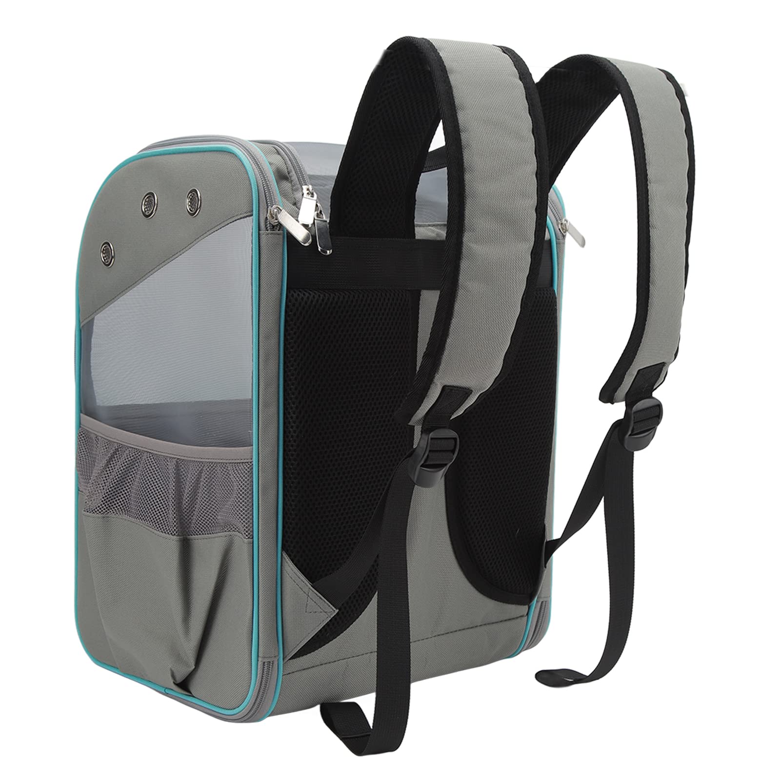 Zaino per trasportino per animali domestici, Zaino per trasportino per cani gatto traspirante Borsa per zaino per animali domestici per escursioni Viaggi All'aperto Tenere animali (Blu)