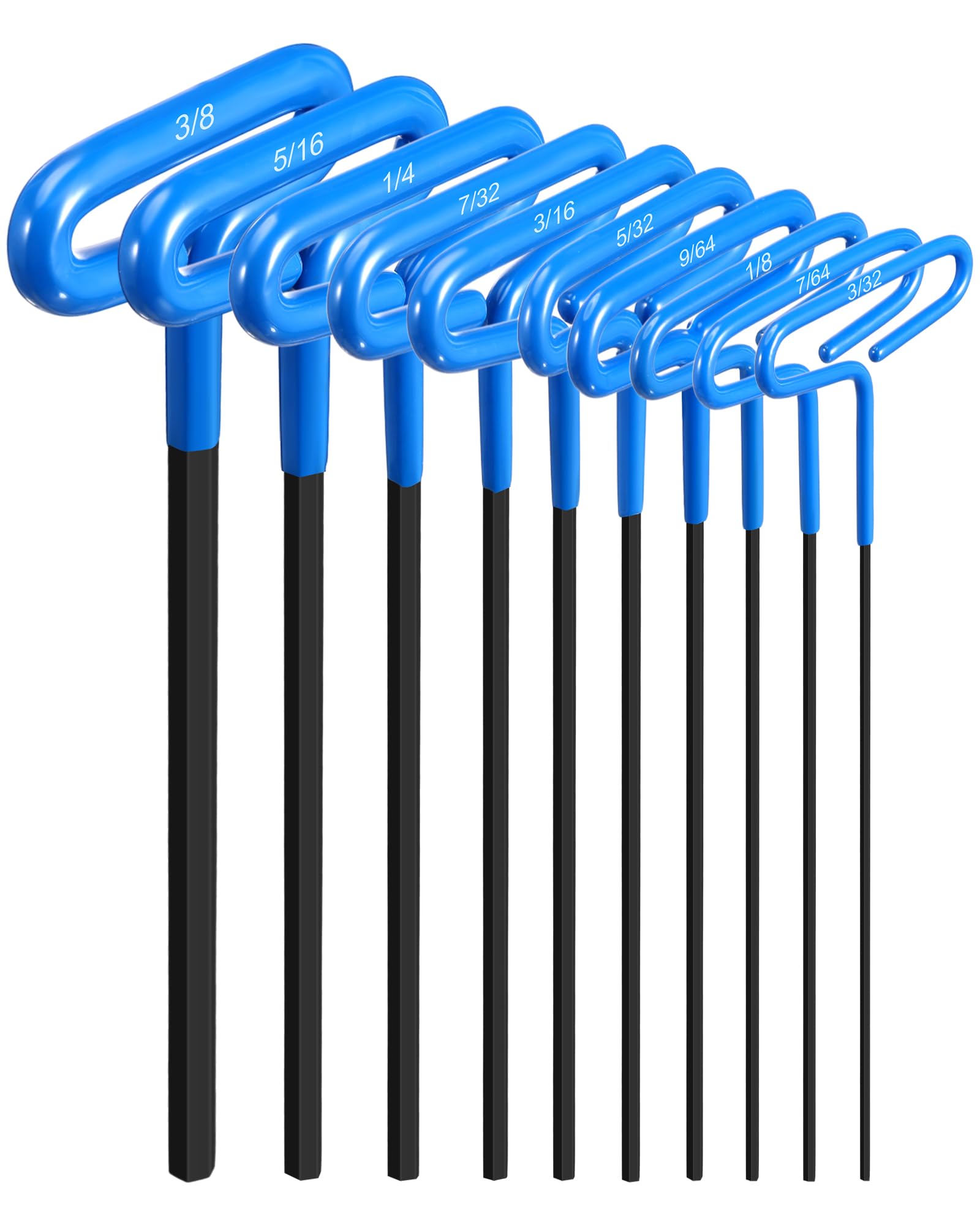 Honoson 10 piece T-handle Allen hex key wrench set blue