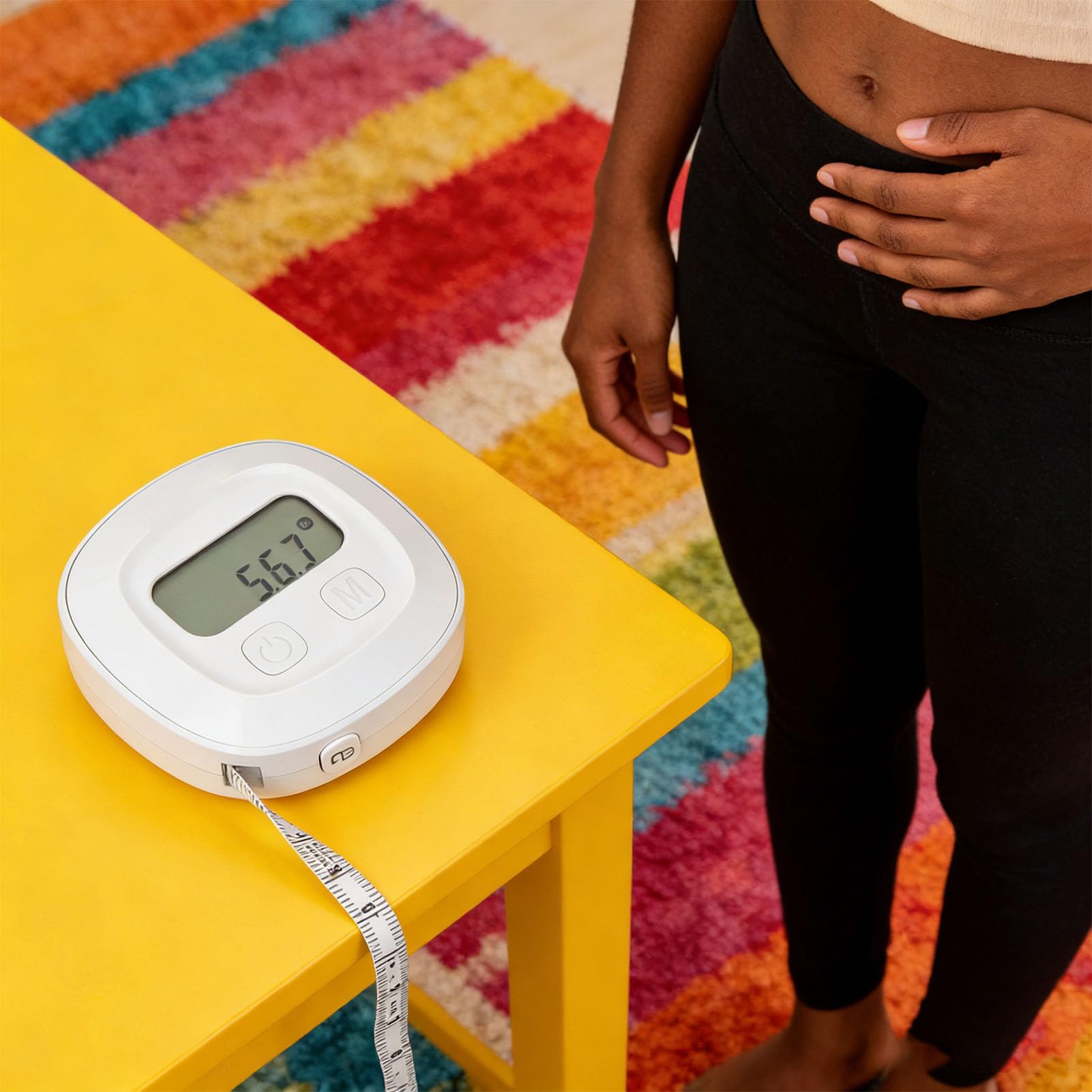 Cinta Métrica Corporal Inteligente con Bluetooth Pantalla LED Herramienta de Medición de Condición Física Portátil para Entusiastas del Fitness Diseño Compacto para Uso en Movimiento