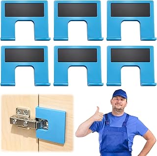 6 PCS Door Jamb Hinge Jig, Door Hinge Adjustment Tool for Quick Cabinet Hinge Installation, Magnetic Template for Woodworking Tasks