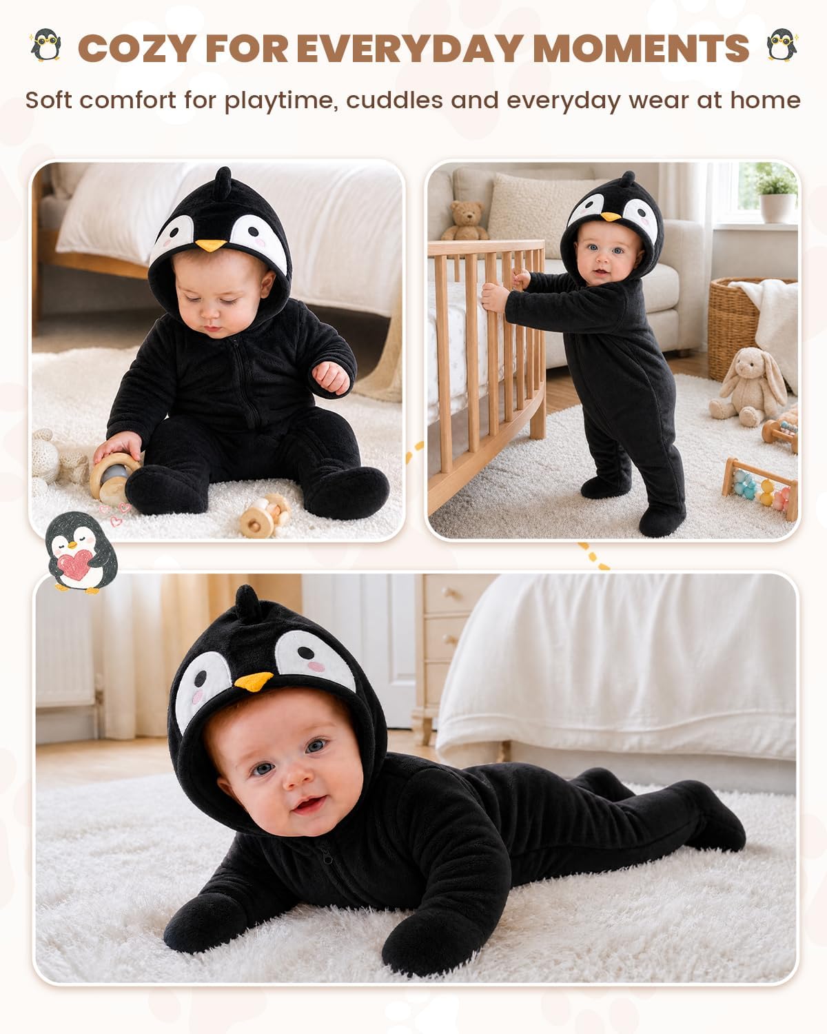 JiAmy Baby Girl Boy Outfit Newborn Winter Snowsuit Clothes Fleece Animal