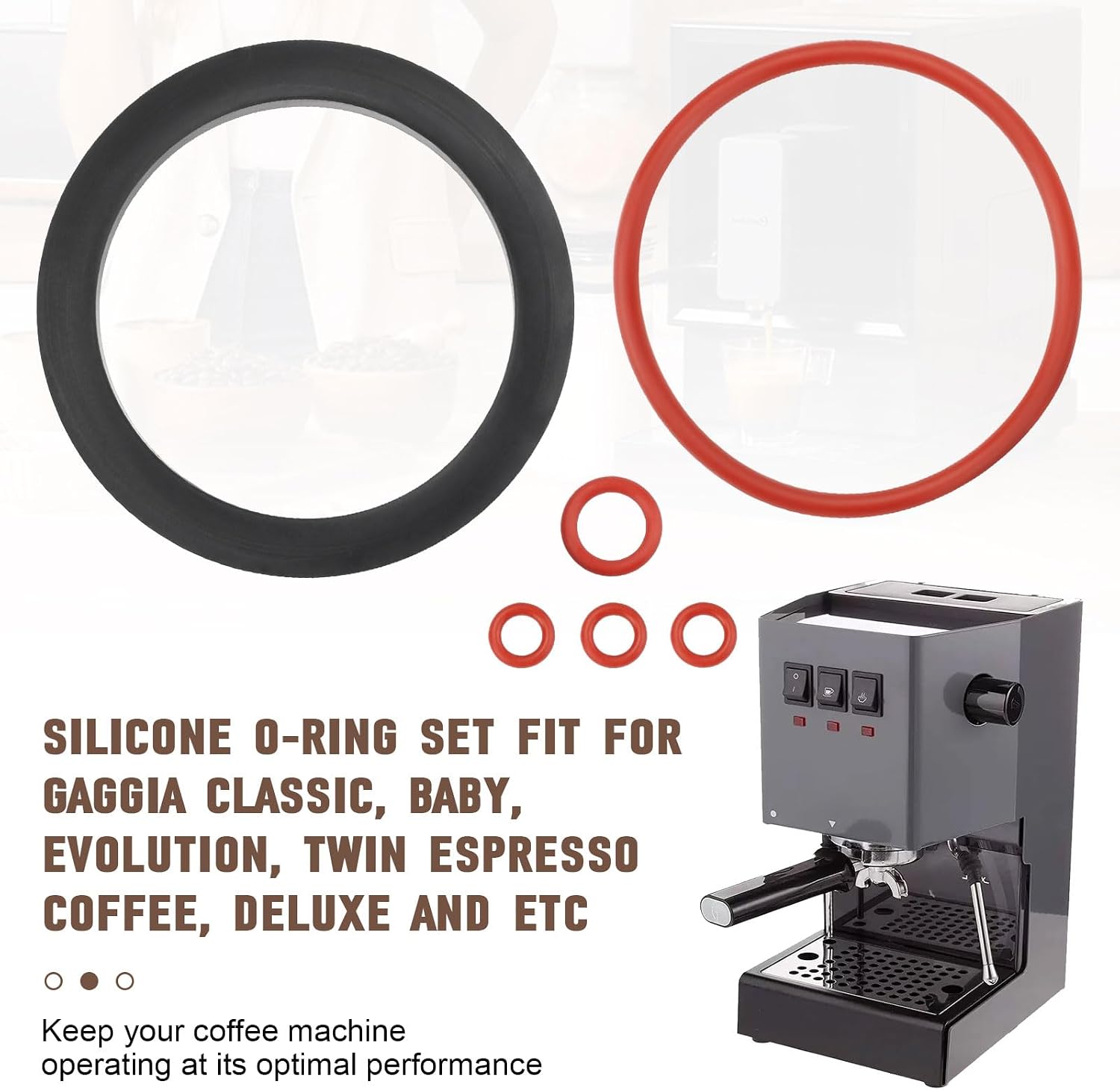 Gasket Repair Kit, Silicone O-ring Set for Gaggia Classic, Baby, Evolution, Twin Espresso Coffee, Seal Gasket Service Repair accessories for Gaggia Coffee Machine