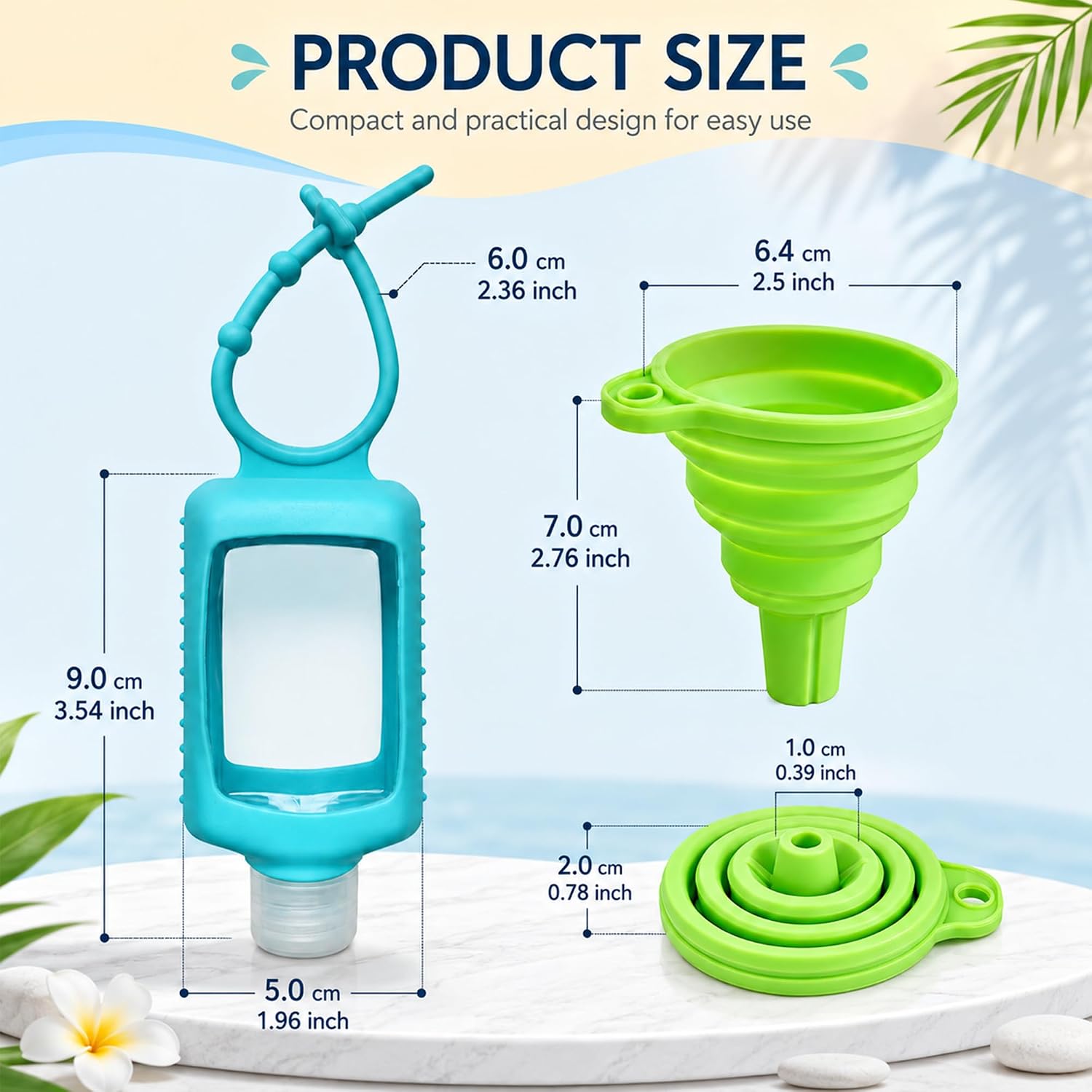 30 Bulk Hand Sanitizer Holder Refillable Bottle with Silicone Keychain image 2