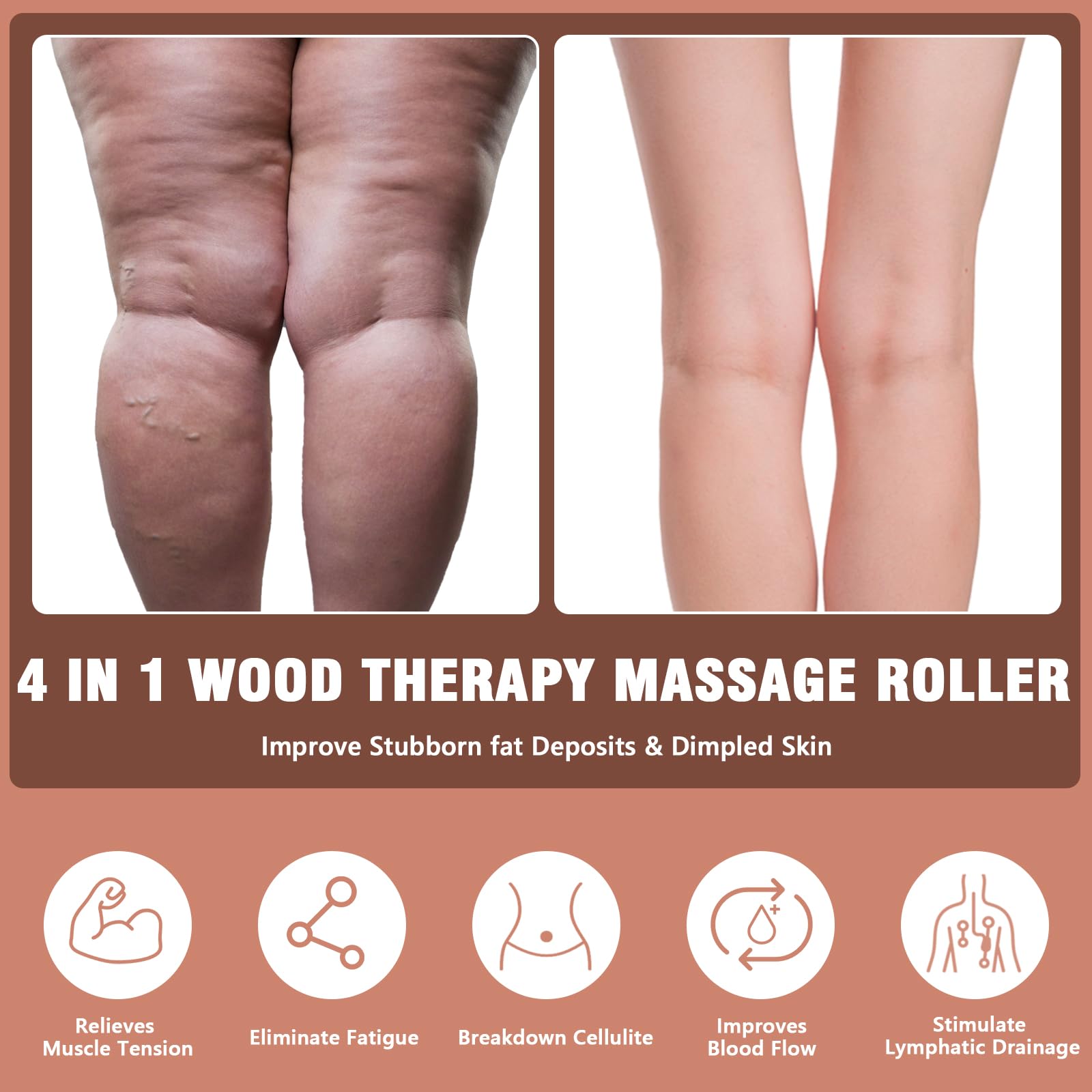 KintKita Strumento per massaggi 3 in 1, per terapia del legno, massaggiatore per drenaggio linfatico, strumento per scolpire il corpo, massaggiatore anticellulite per maderoterapia, contorno del corpo