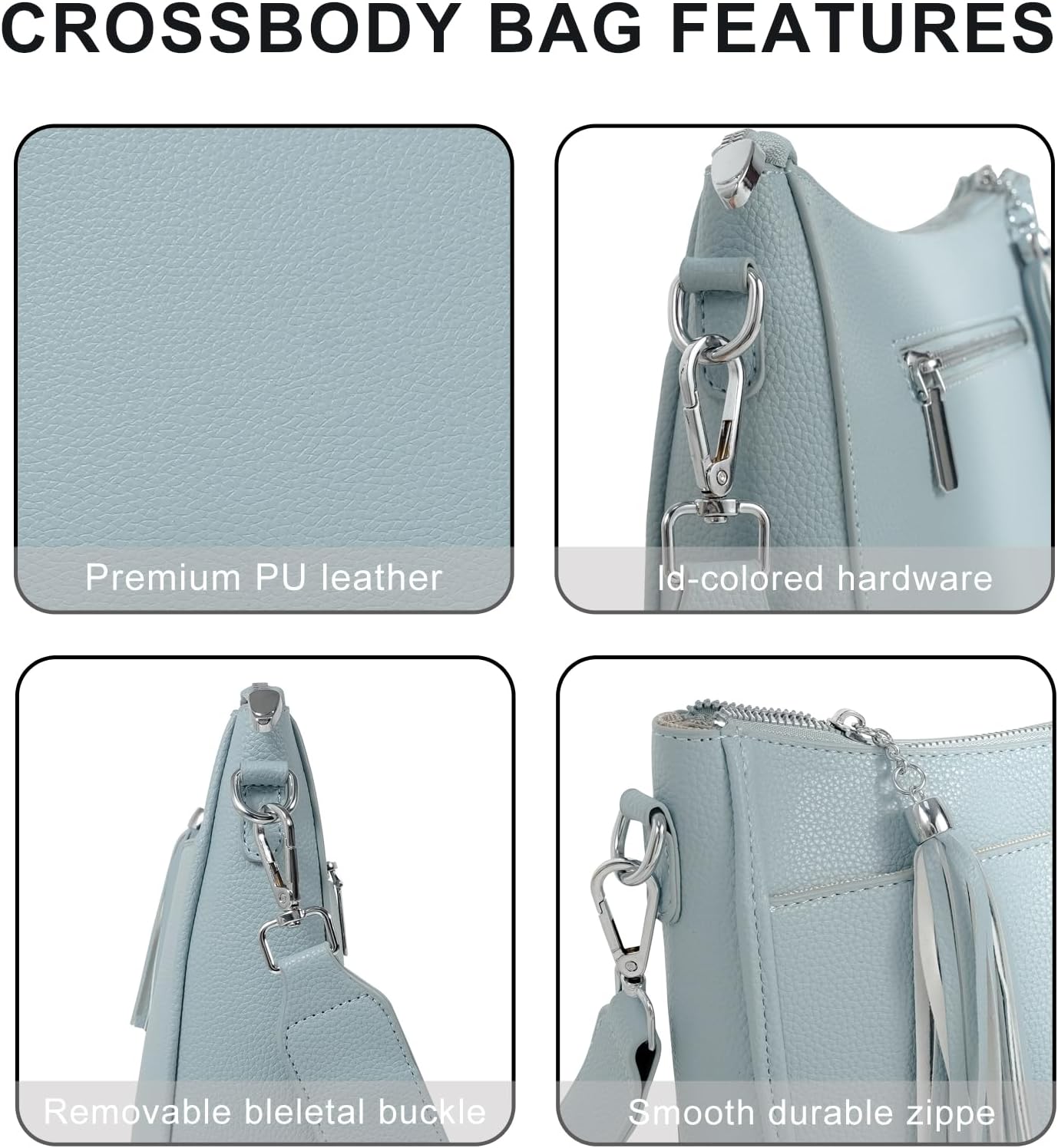 Crossbody Purse For Women, Vegan Leather Medium Crossbody Bag, Women's Crossbody Handbags For Travel With Tassel