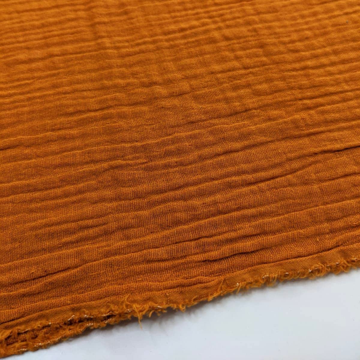 Discover Lifestyle & Fashion Fabrics Paprika Double Gauze 100% Cotton Plain Fabric Dress Making Lightweight Muslin Baby Swaddle Blankets Scarves Summer Clothing | 53" - 135 Cm Wide | Per Metre (Paprika)