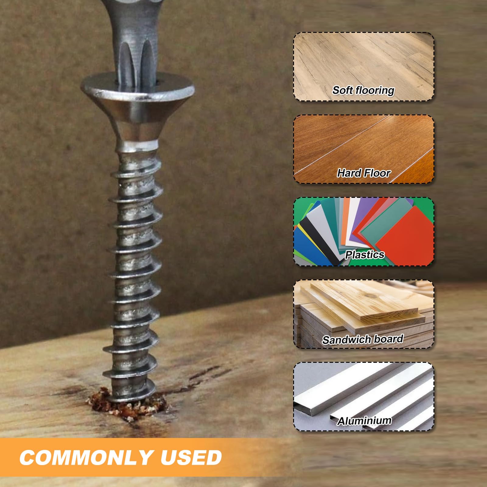 200 Viti Per Truciolato 6x40mm - Acciaio Inox A2, Testa Svasata TX, Filettatura Parziale - Foto 7