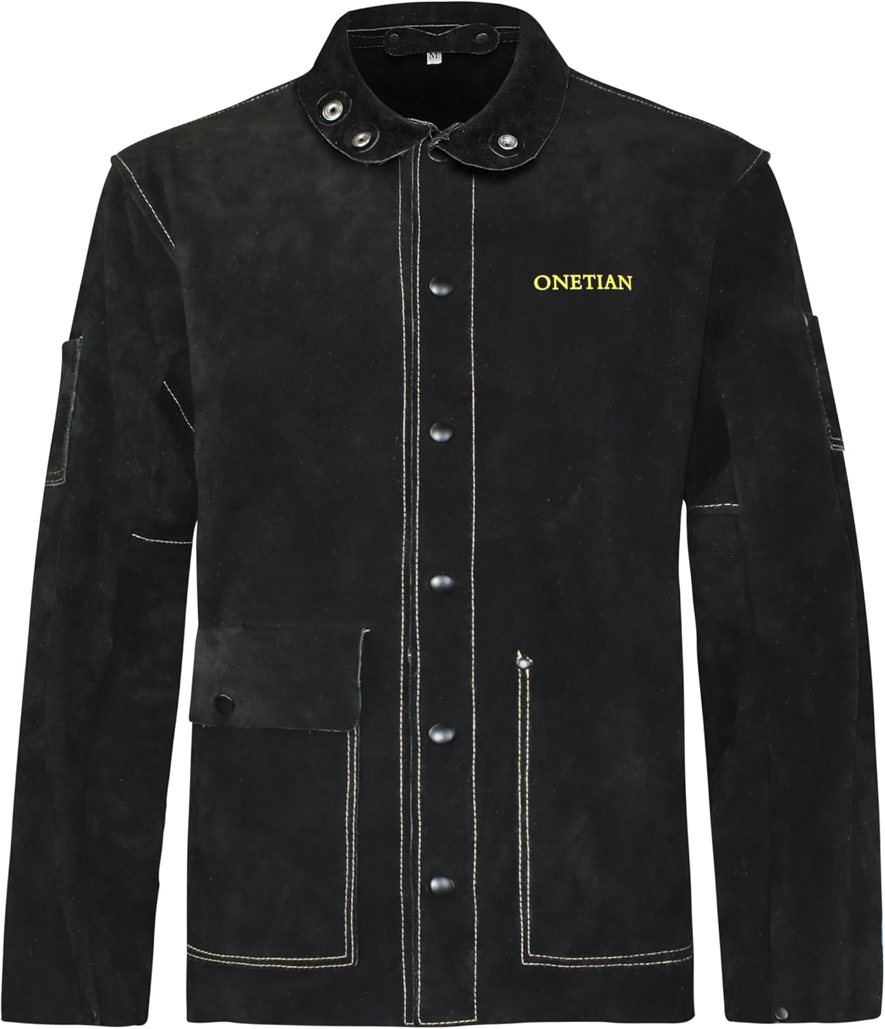 ONETIAN Leather Welding Jacket Black;Heavy Duty Safety Jacket;Heat and Flame Resistant - Image 4