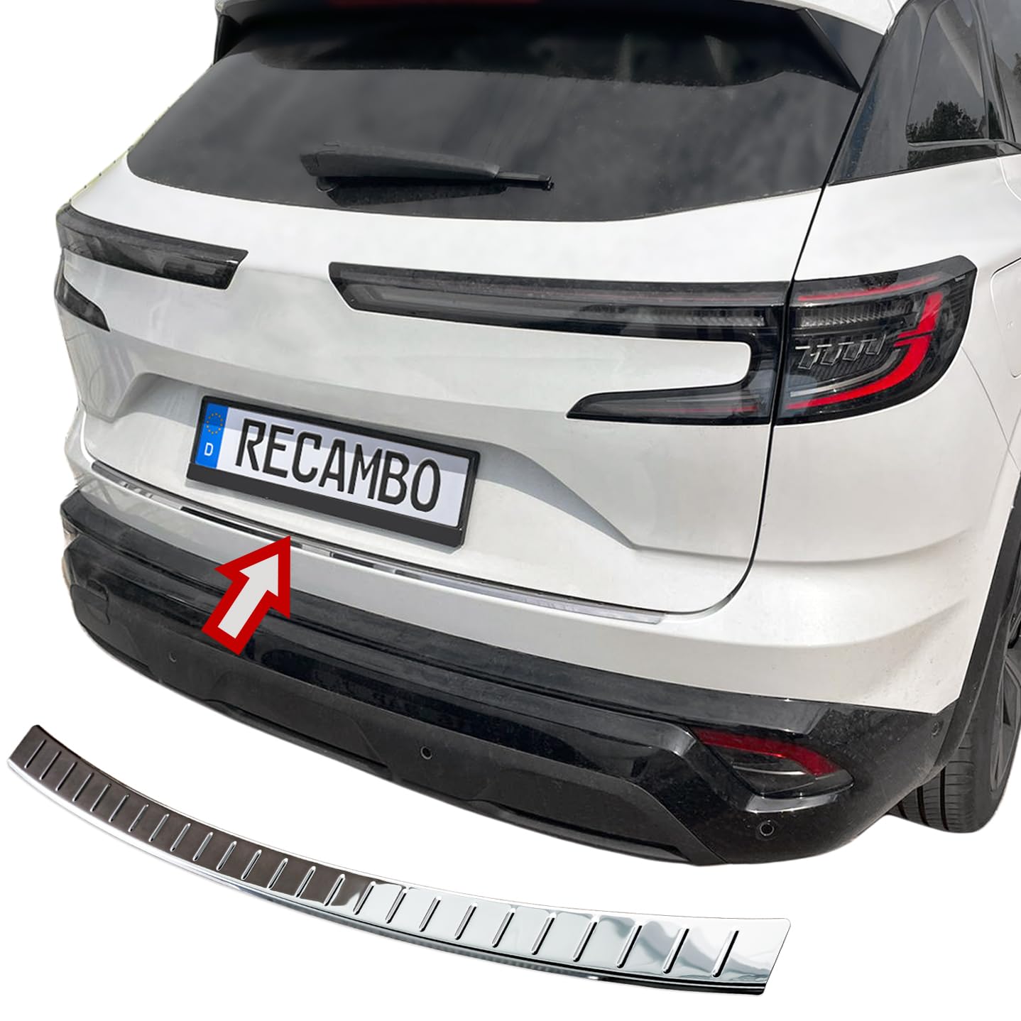 RECAMBO | Protector de Parachoques Trasero | Compatible con Renault Austral | a Partir de 2022 | Acero Inoxidable Cromado | Protección Borde de Carga