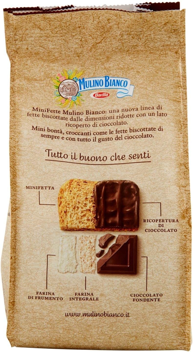 Mulino Bianco Mini Fette Integrali con Cioccolato Fondente, per una Colazione Ricca di Gusto - 110 g - Immagine 3