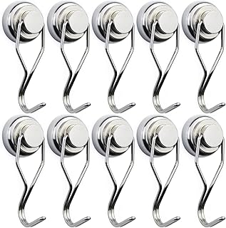 E BAVITE Swivel Swing Magnetic Hooks 80LB,10 Pack Strong Neodymium Magnet Hook for Magnets Surfaces 67.5mm(2.66in)