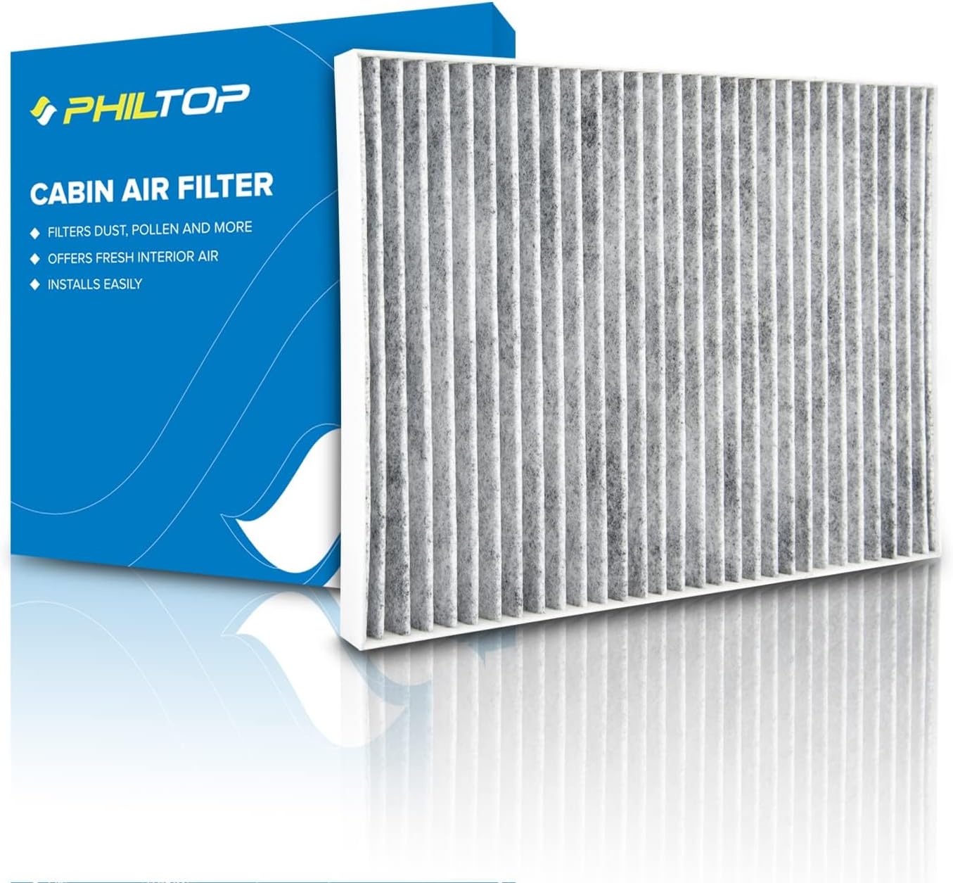 PHILTOP Cabin Air Filter w/Activated Carbon, Compatible with CF12527 Ram ProMaster 2500 2014-2025, ProMaster 1500 2014-2025, ProMaster 3500 2014-2025, ProMaster EV 2024-2026, Pack of 2
