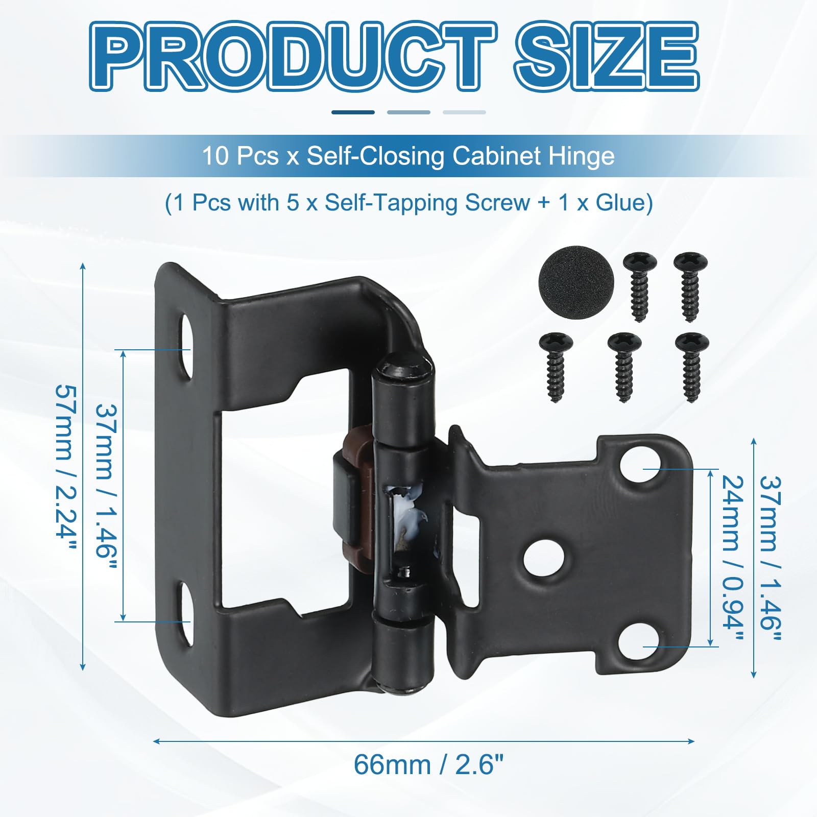 PATIKIL Self-Closing Cabinet Hinges Semi-Overlay 1/2 Inch - Image 2