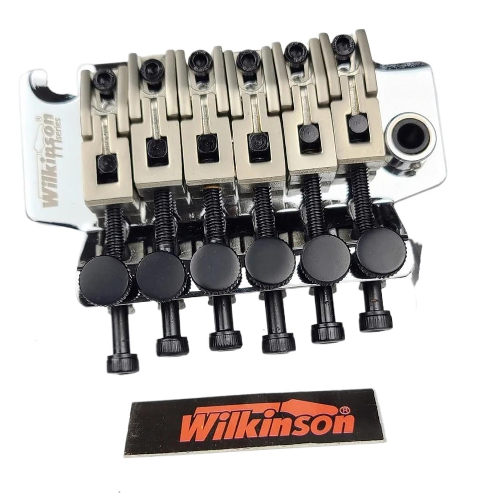 Gitarrenbrücken-Bausatz 6-saitige E-Gitarre Doppelt Verriegelbare Tremolo-System-Brücke 42-mm-Sattel Chrom-Silber