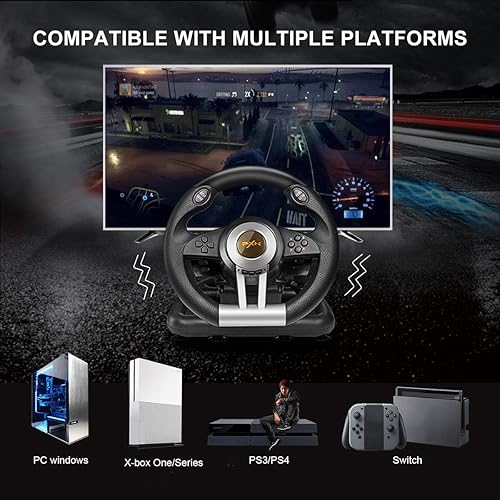 Miniatura 2 de PXN PC Steering Wheel V3II 180 Gaming Racing Wheel Driving Wheel, with Linear Pedals and Racing Paddles for Xbox Series XS, PC, PS4, Xbox One,