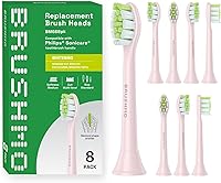 Vista 10 de Brushmo Cabezales de repuesto para cepillos de dientes blanqueadores compatibles con Philips Sonicare DiamondClean HX6062/65, negro, paquete de 8