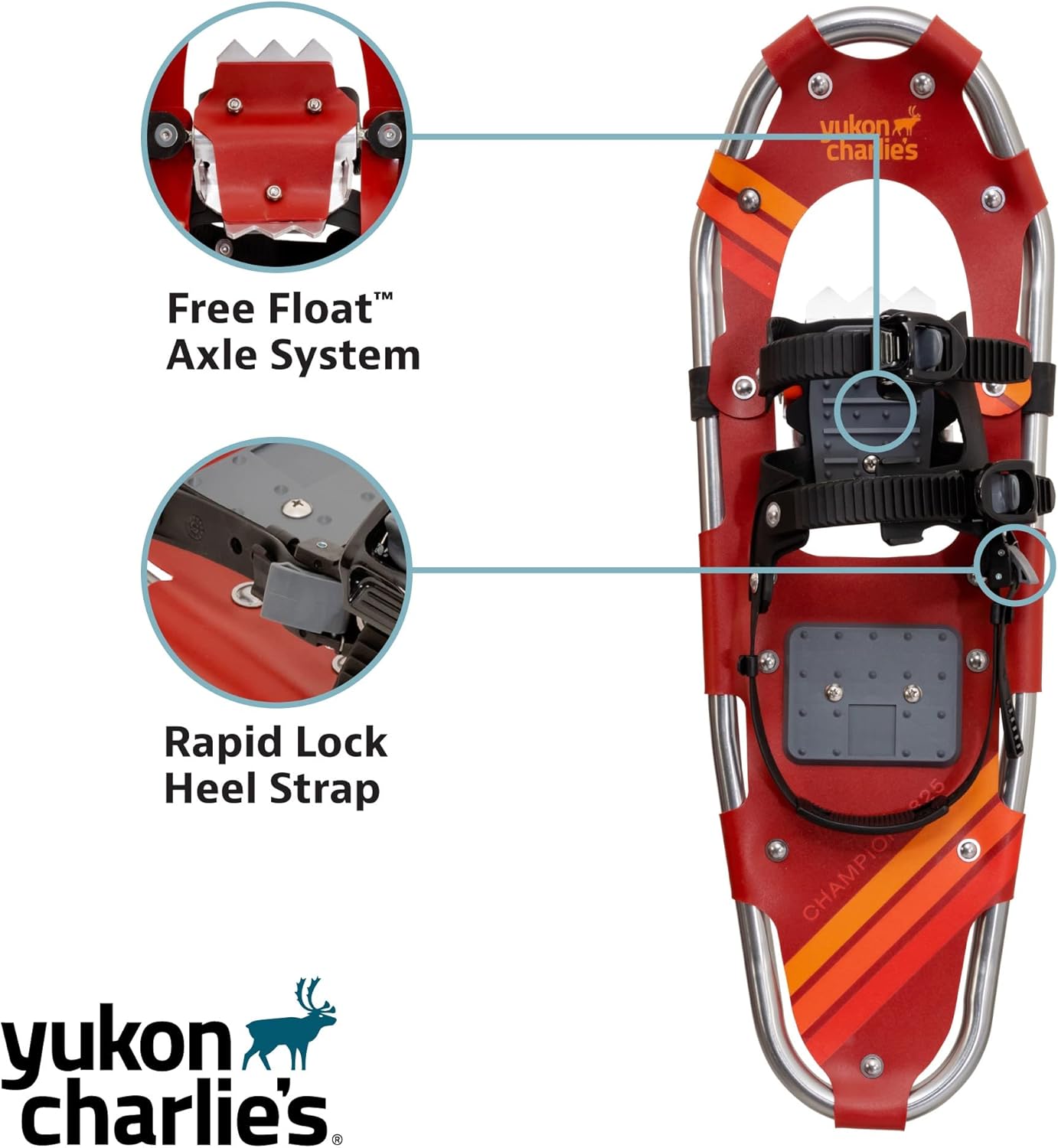Yukon Charlie's Champion Snowshoe Kit, Includes Snowshoes, Trekking Poles and Travel Bag, Snowshoeing Kits for Men & Women, Multiple Sizes & Models
