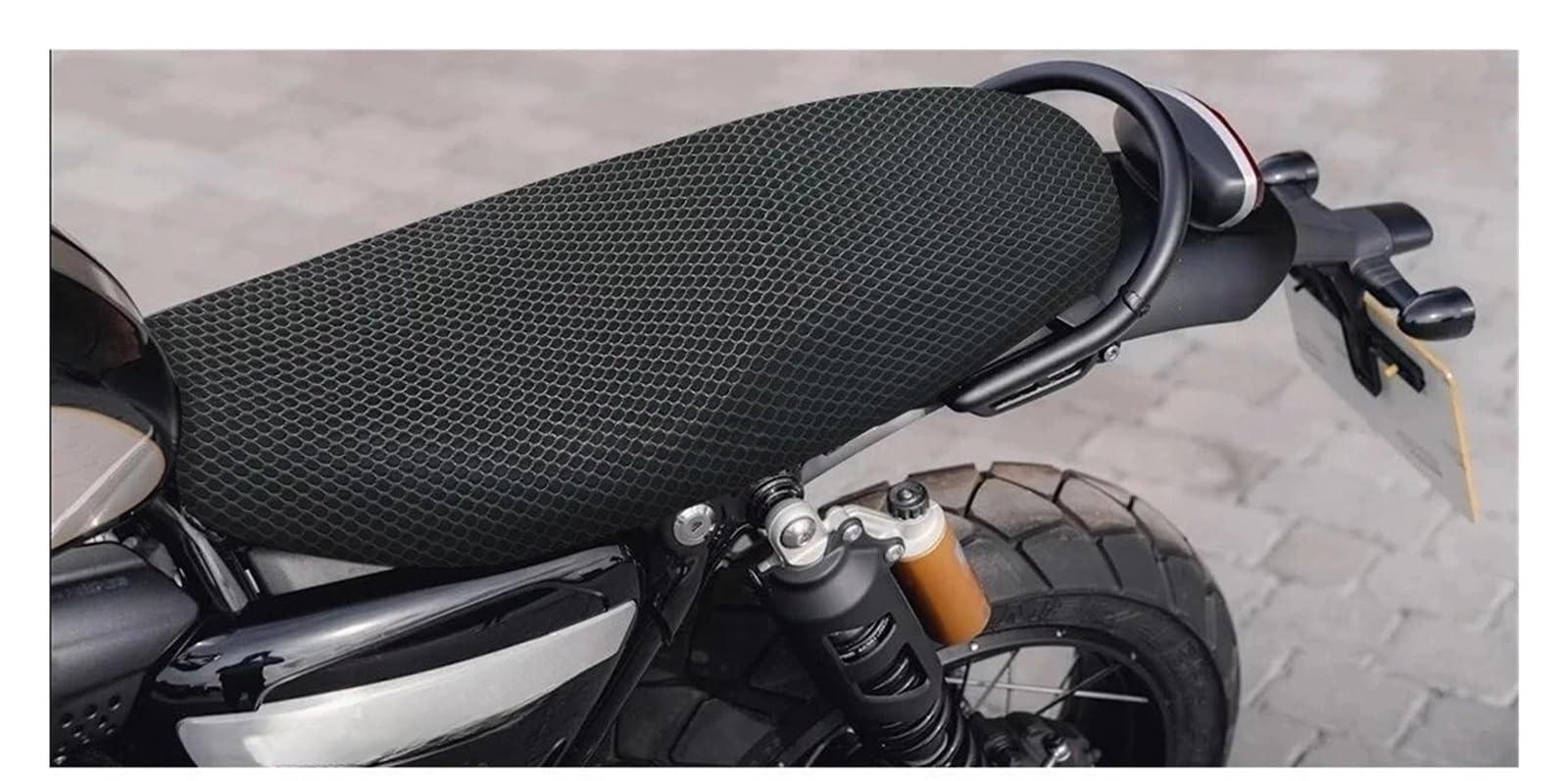 Motociclo Coprisedile Cuscino Per Scrambler 1200 Coprisedile Termoisolante Per Moto Scrambler1200 3D Maglia A Nido D'ape Proteggi Cuscino Parte Sella In Tessuto Di Nylon